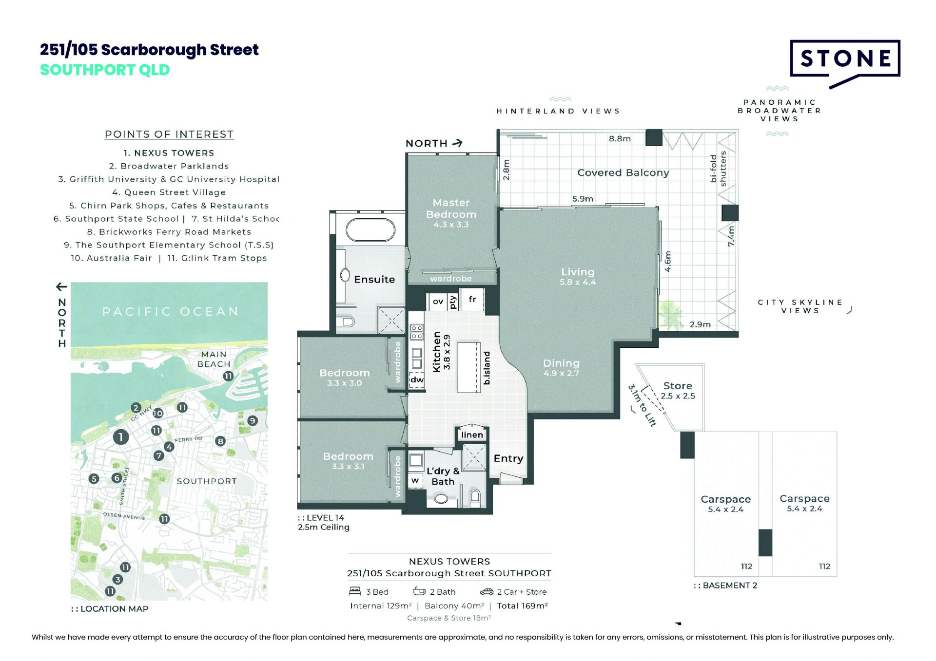 Level 14 North-East Corner Apartment with Spectacular Panoramic Views