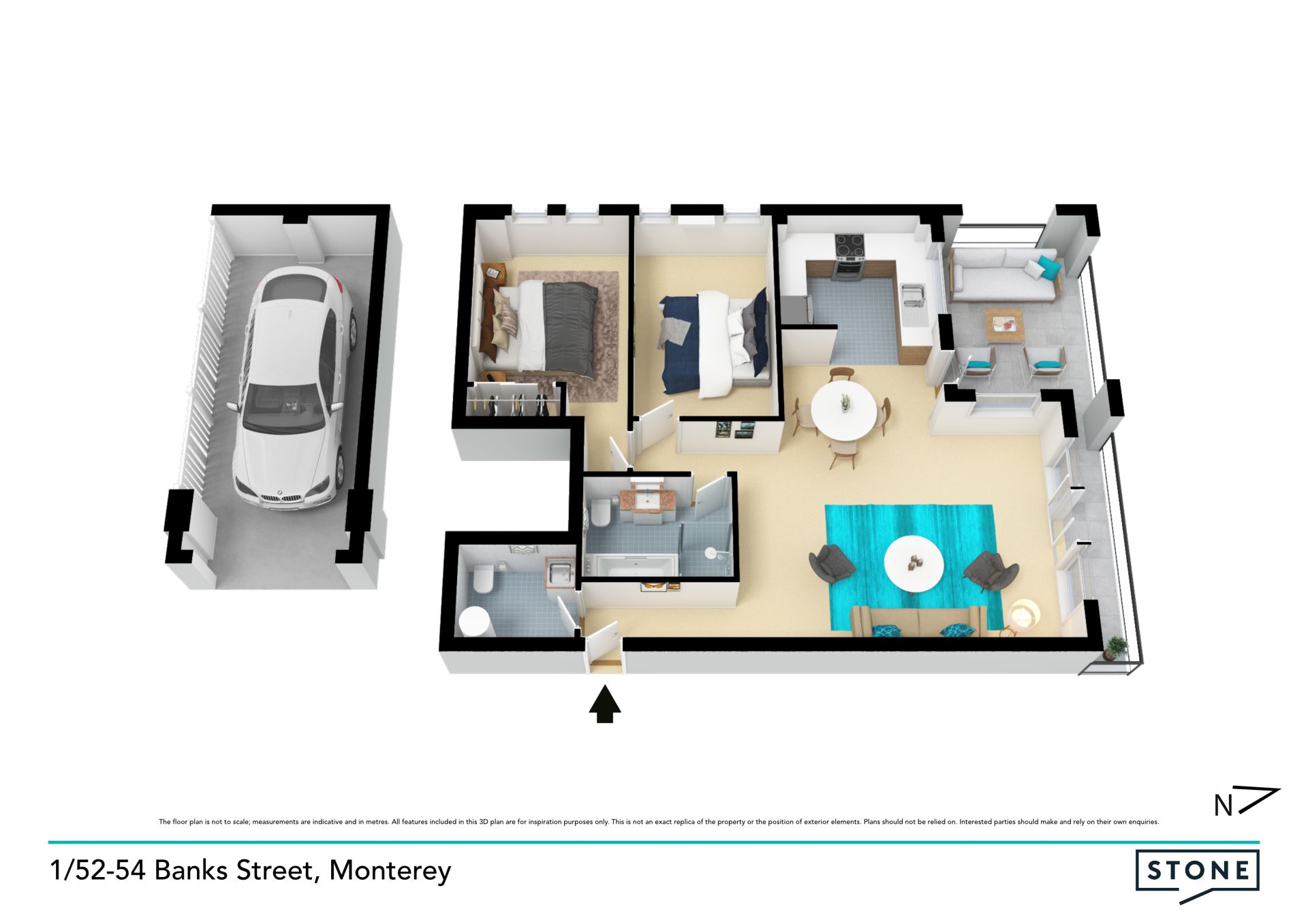 North-facing as-new beachside apartment
