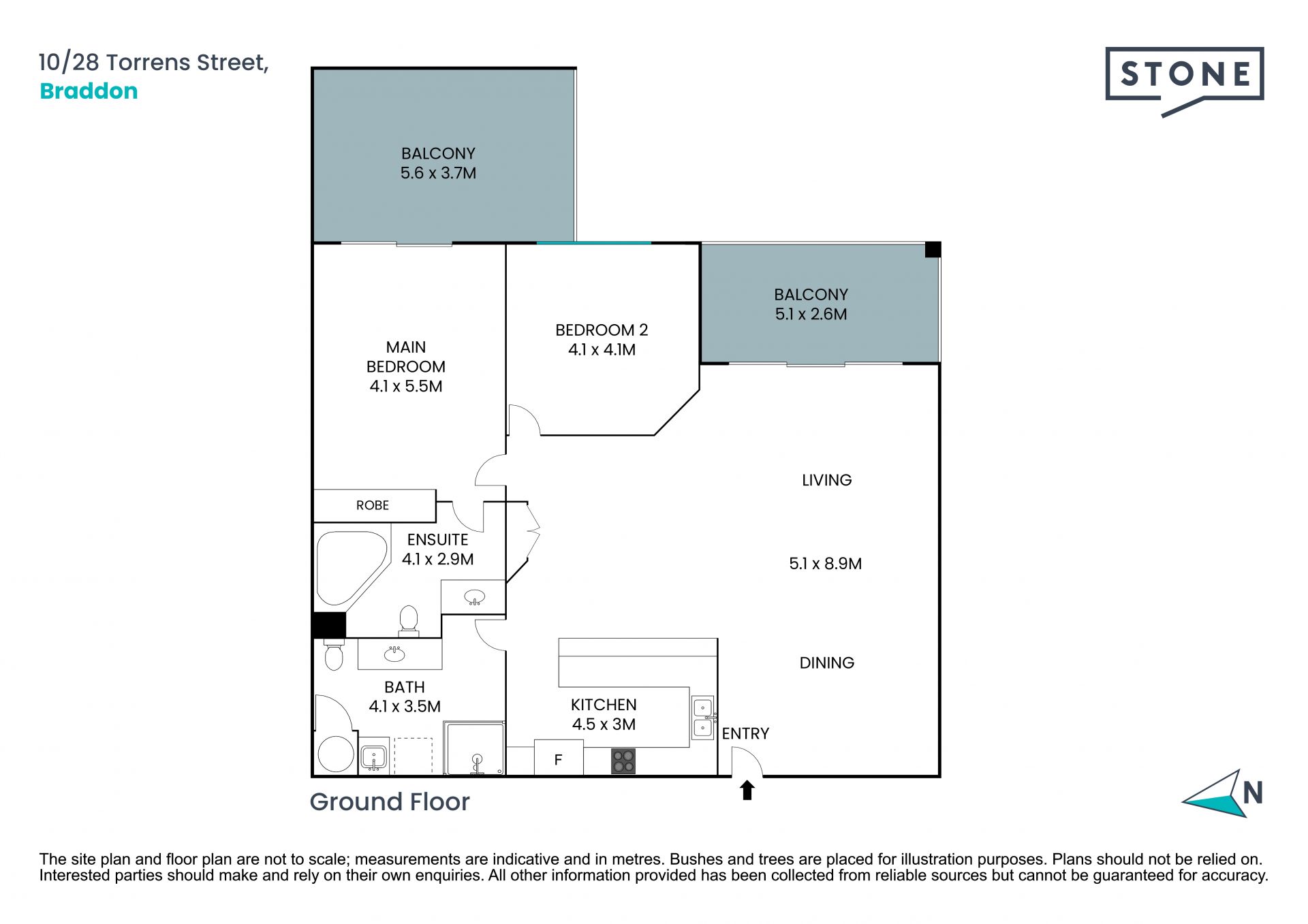 96sqm apartment with 2x balconies, metres from Lonsdale Street