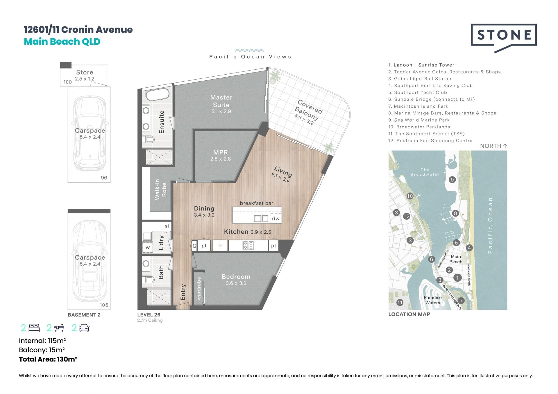 26th Floor Residence with Sweeping 270° Views Across Main Beach