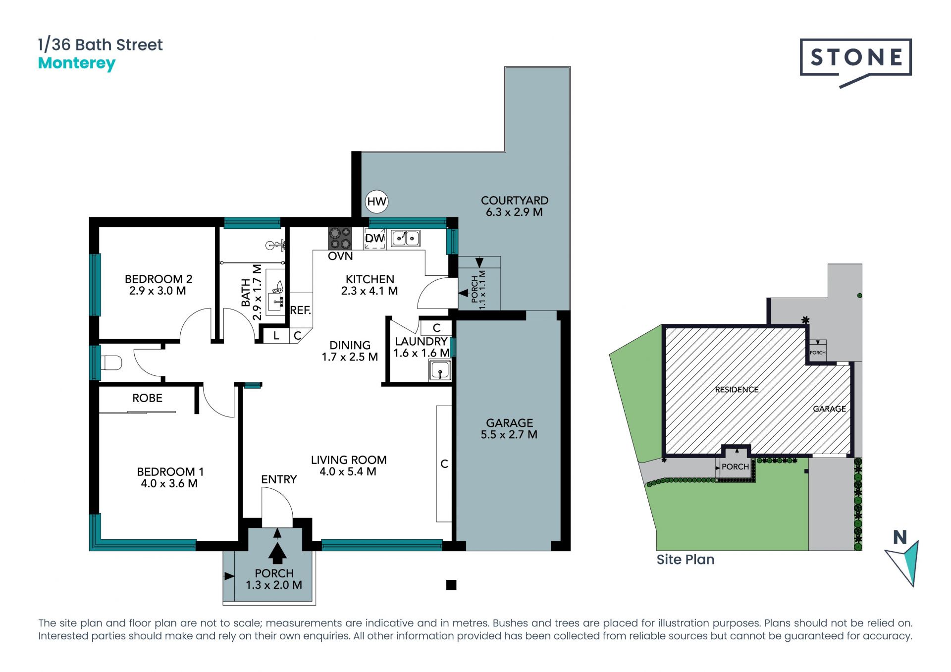 North facing freestanding front villa