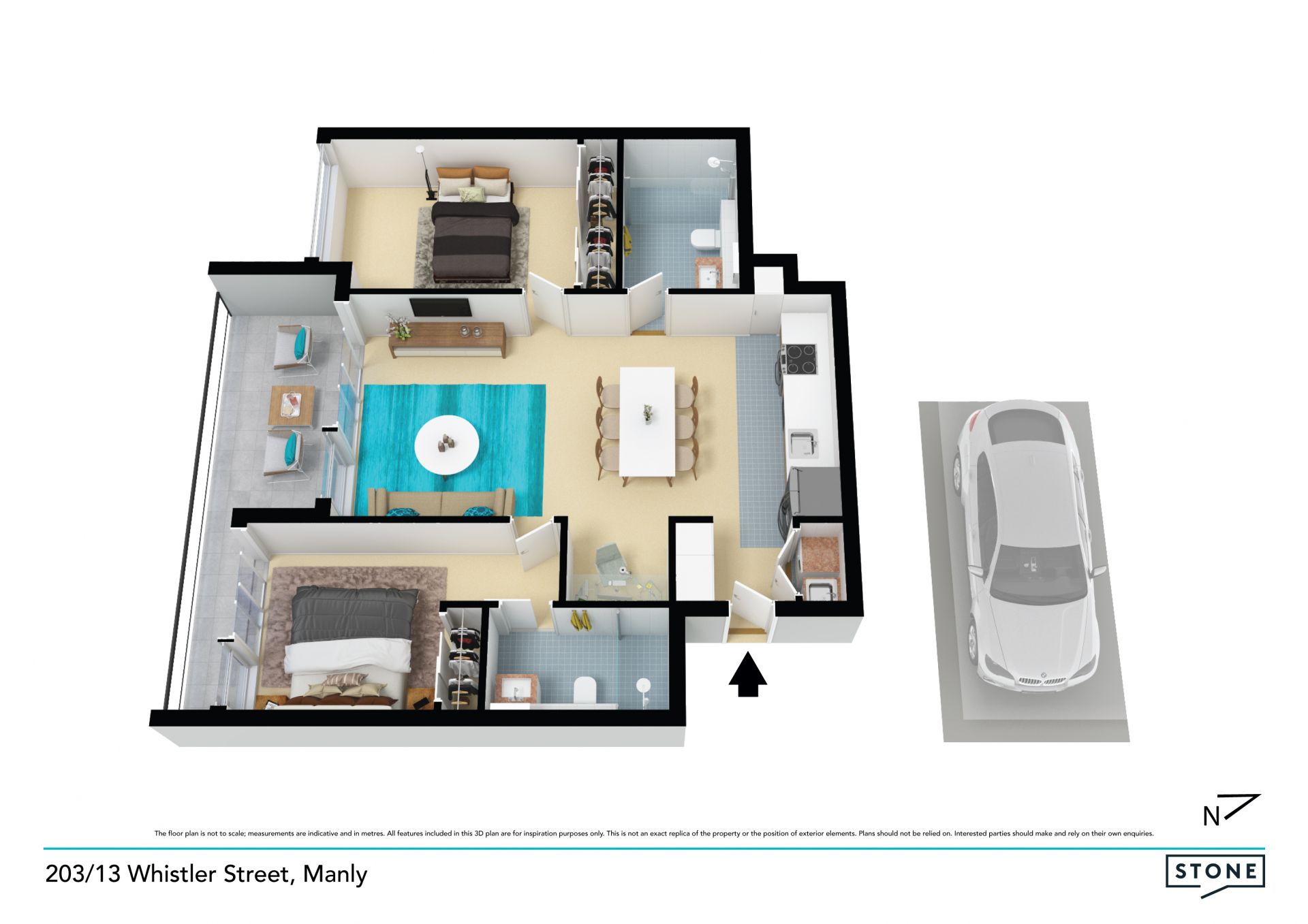 As-new luxury apartment in the vibrant village hub