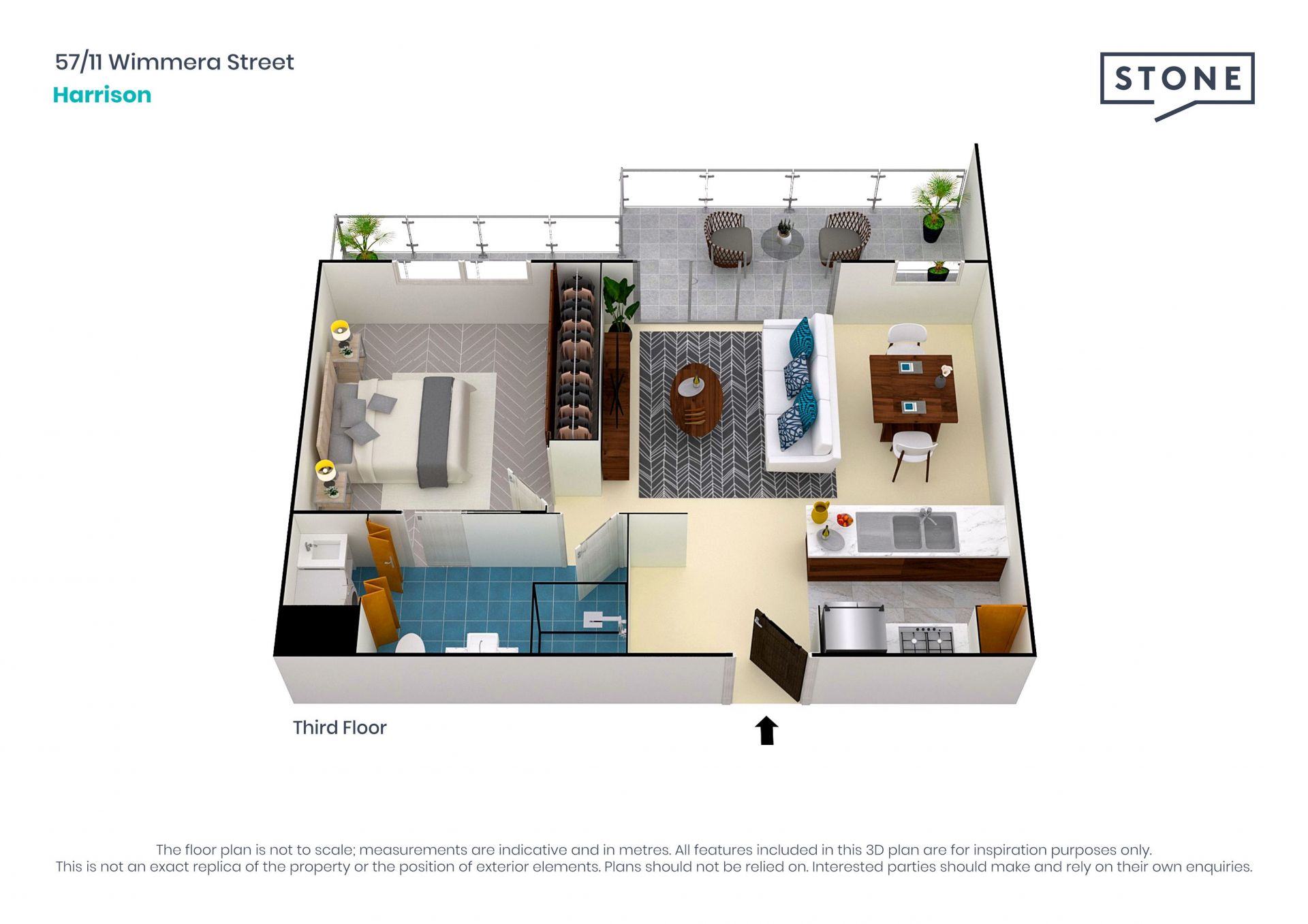 Stunning top floor apartment on the light rail strip.