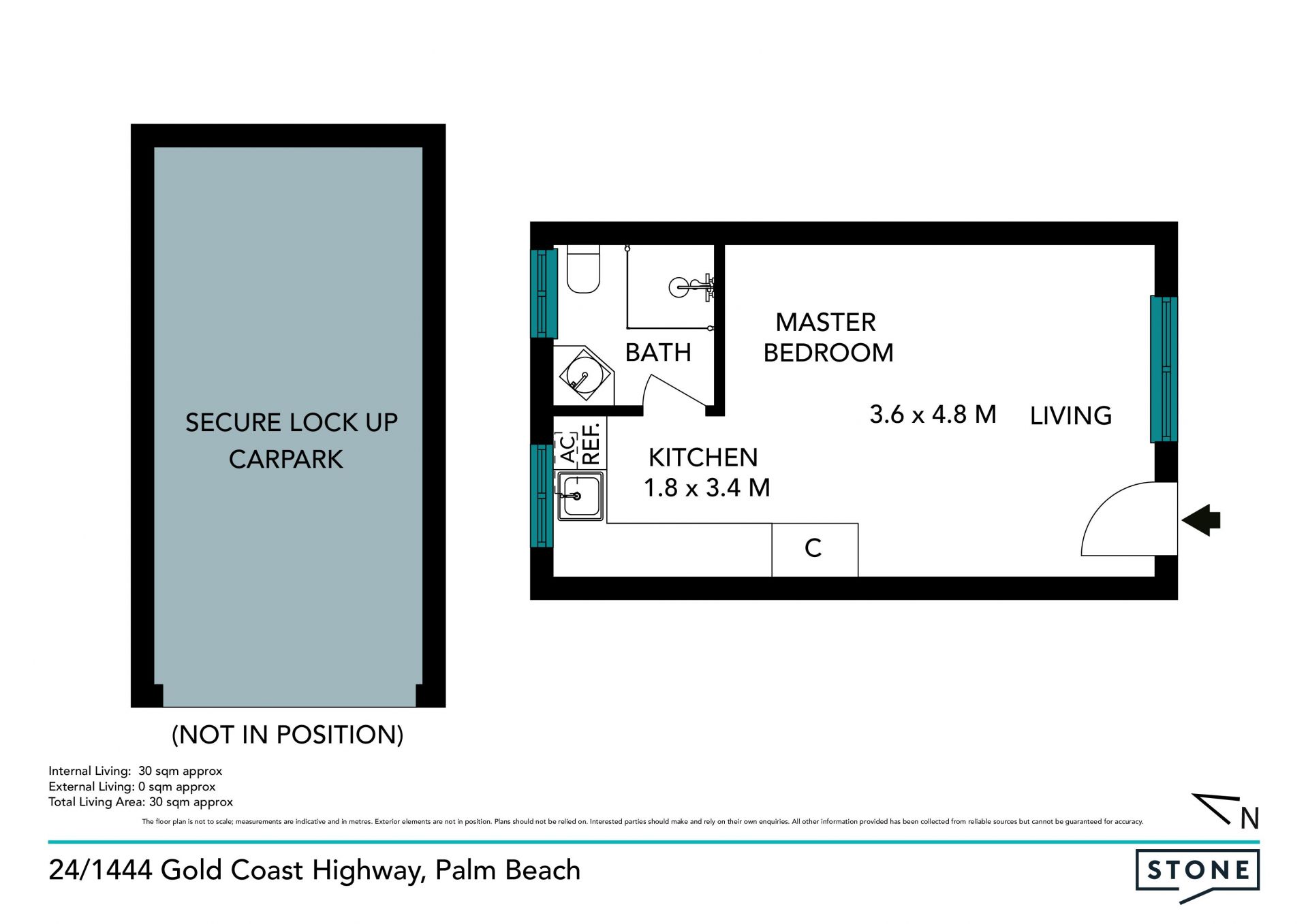 Studio apartment in sought after beachside locale