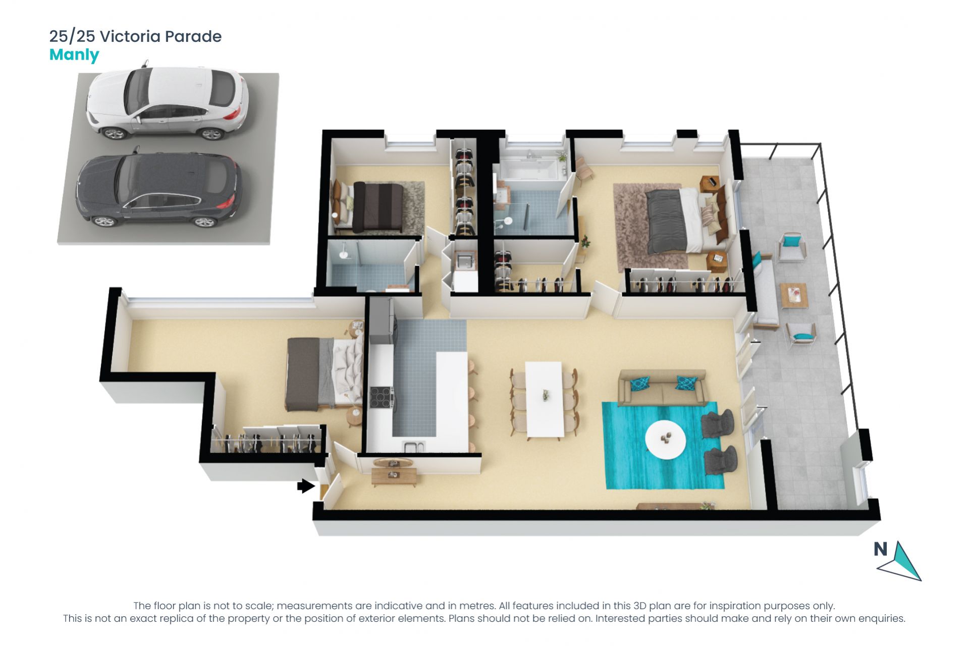 North facing penthouse entertainer within footsteps to the sand