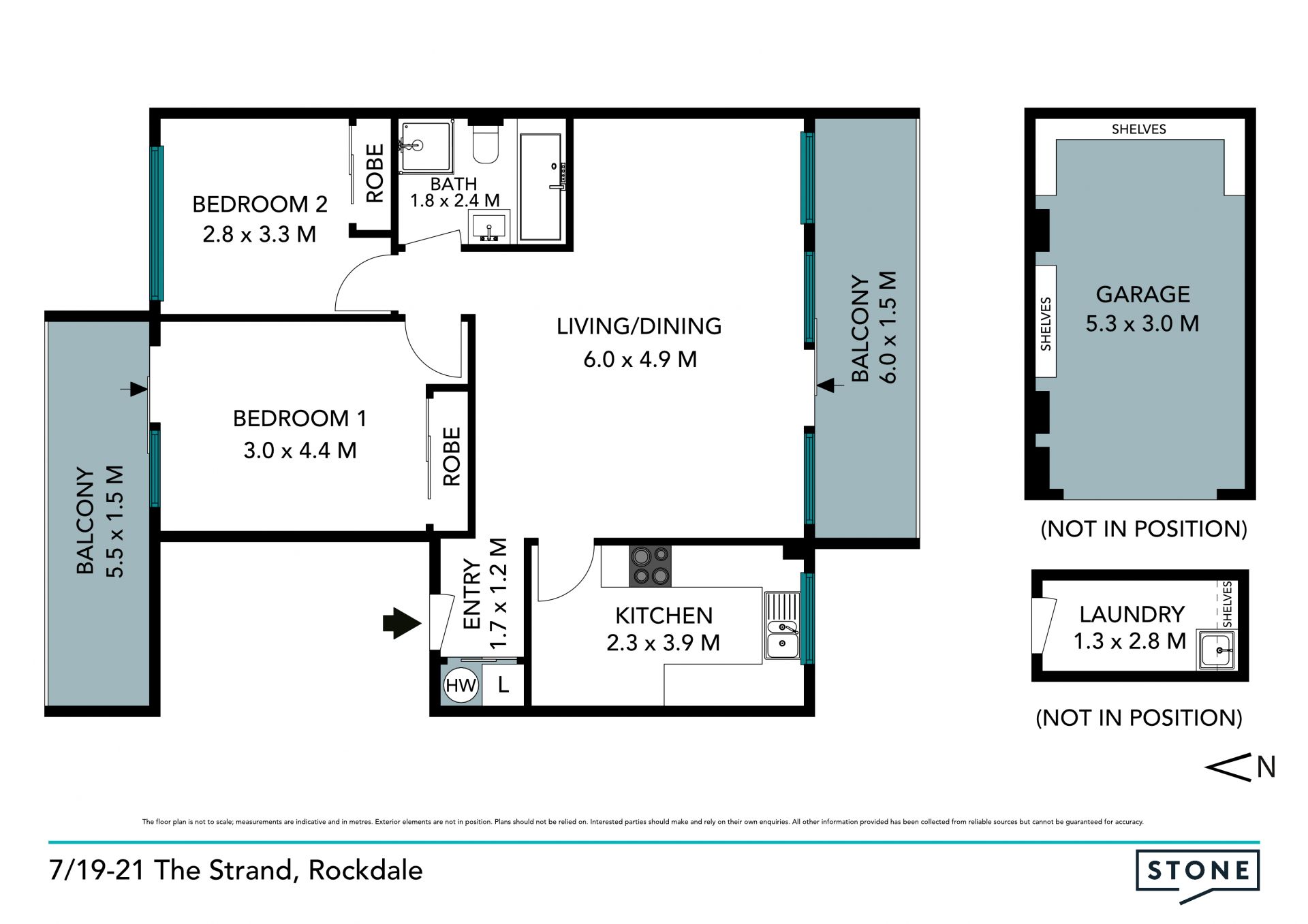 Spacious modern unit, stroll to trains and shops