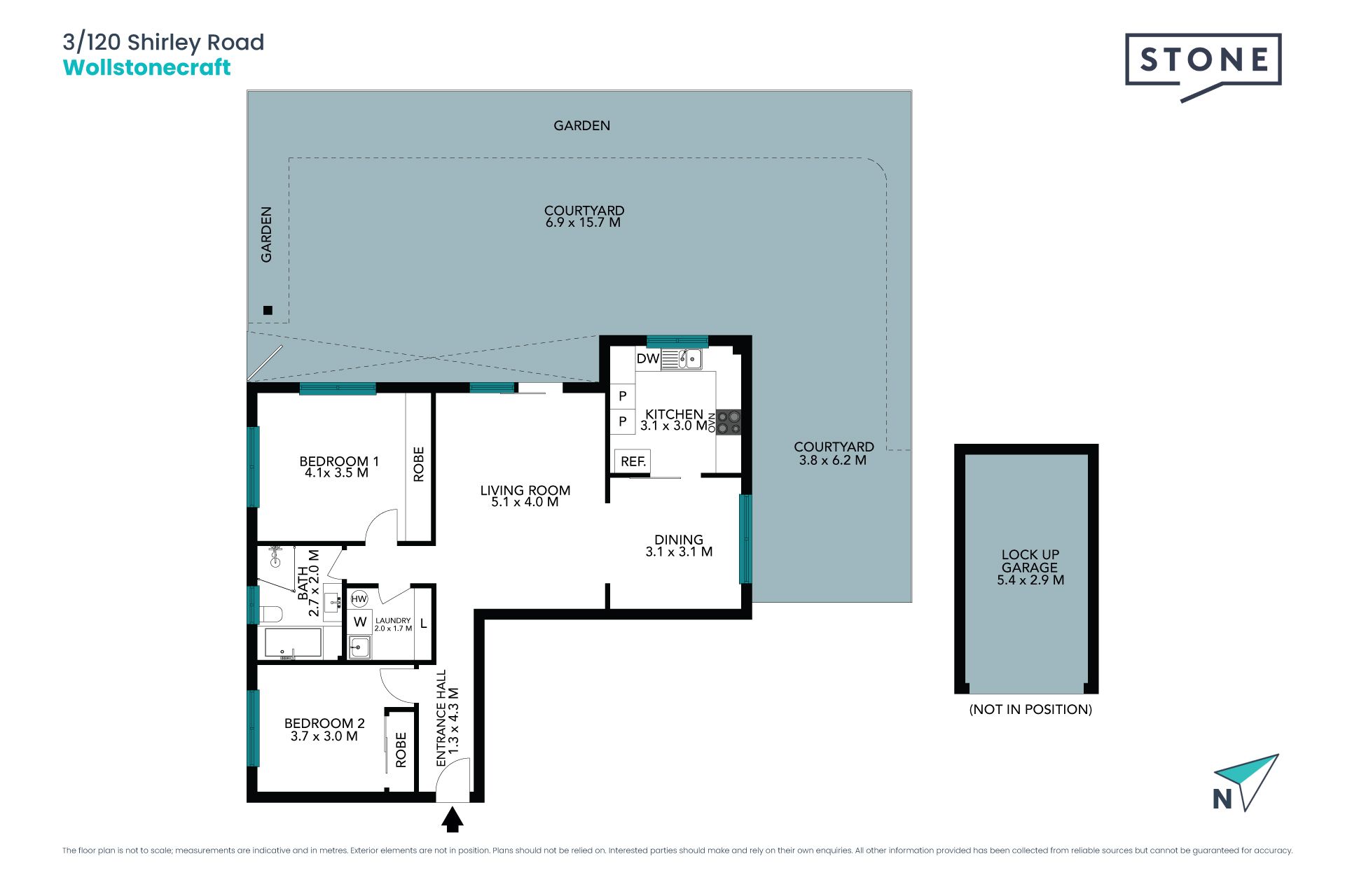 Secluded two-bedroom garden apartment in ultra-convenient location