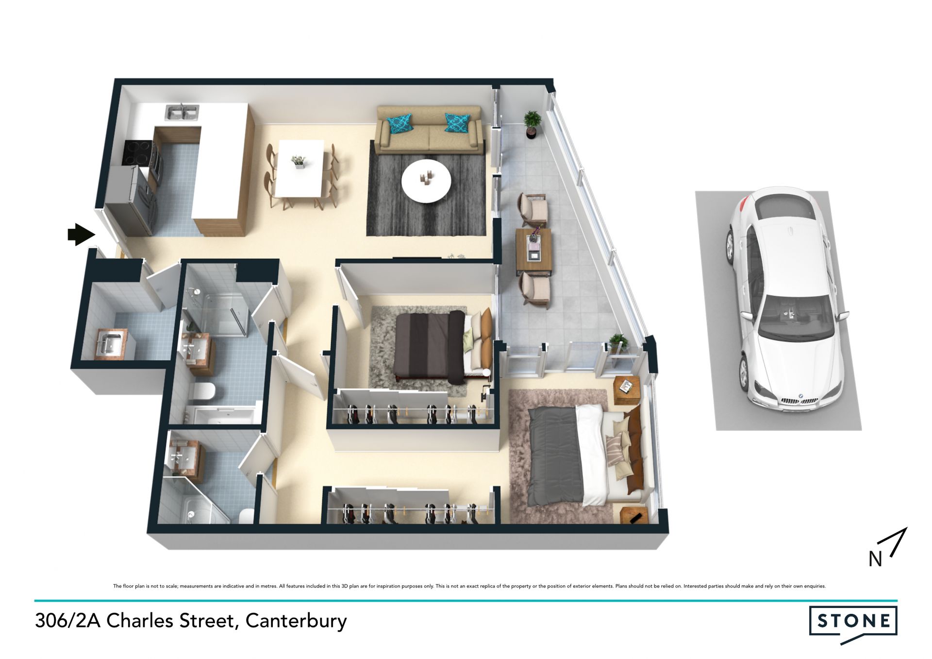 Pole position apartment offering ultra-modern finishes and spacious interiors