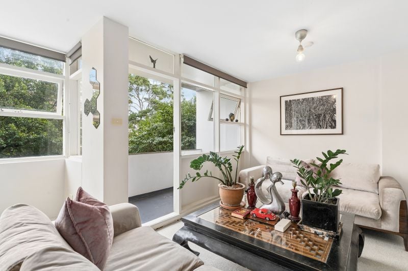 Stylish studio apartment with elevated garden outlook