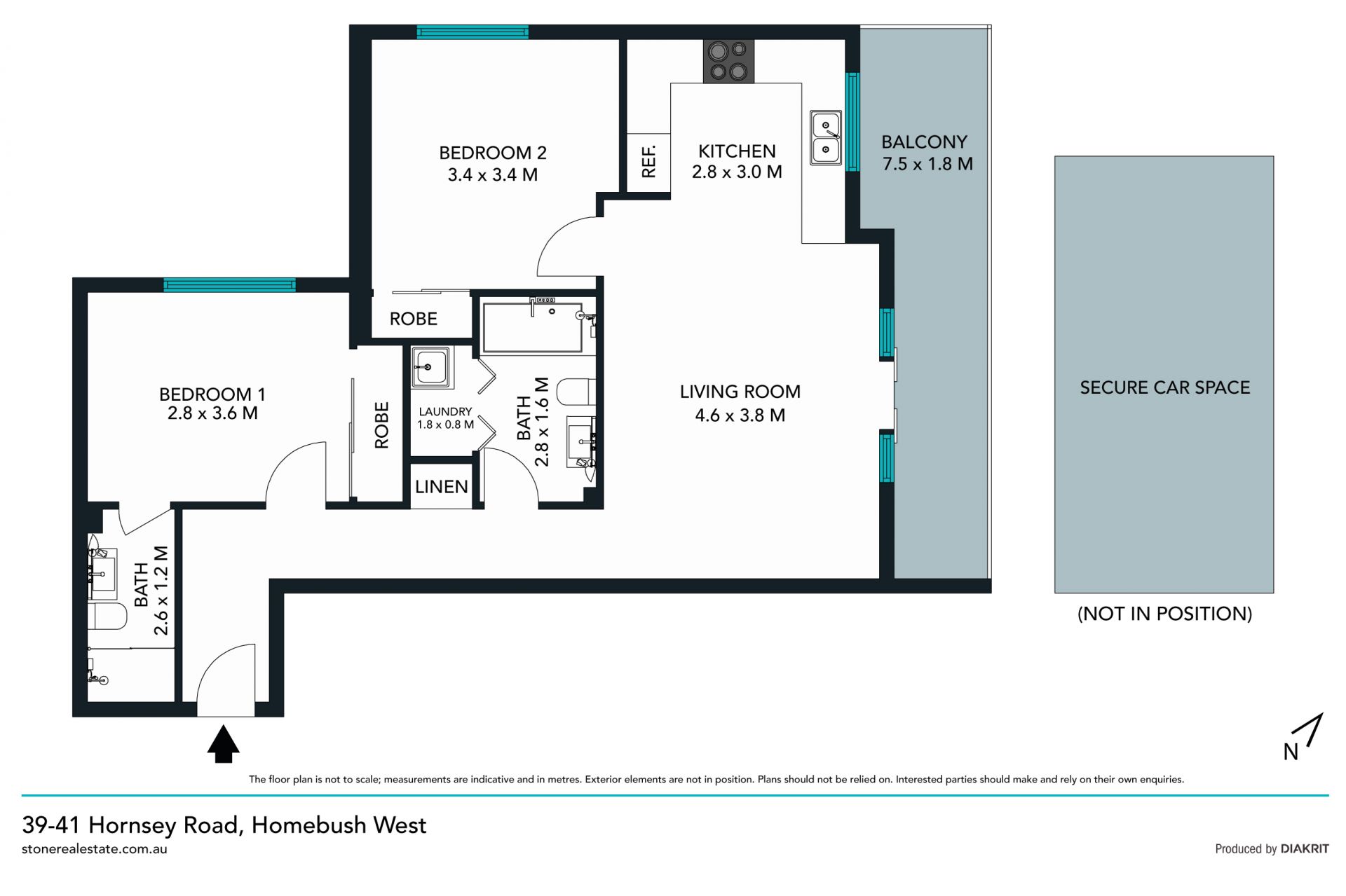 Bright and large two bedroom apartment offering a beautiful green outlook