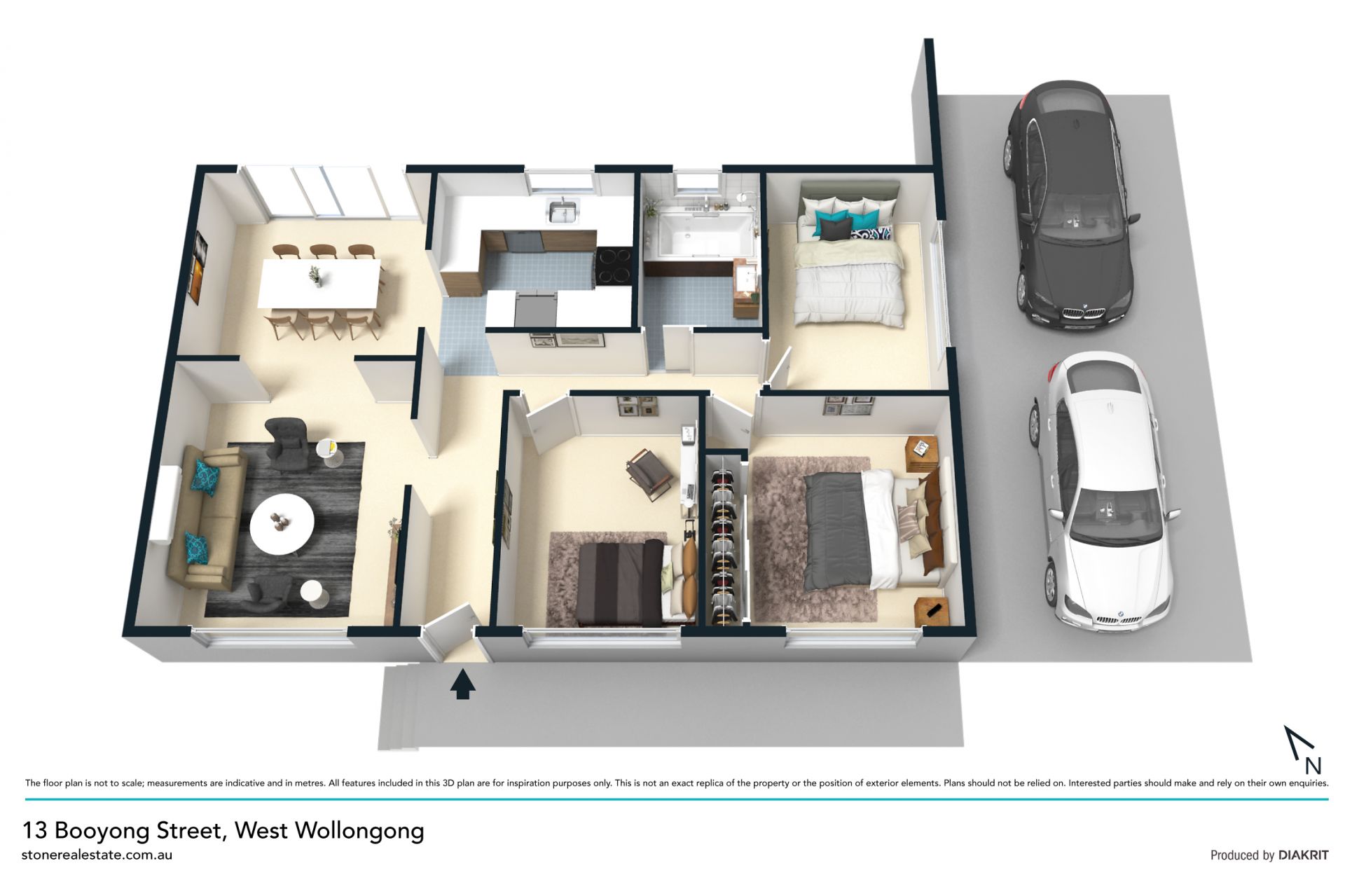 Private single level home on north to rear 556sqm