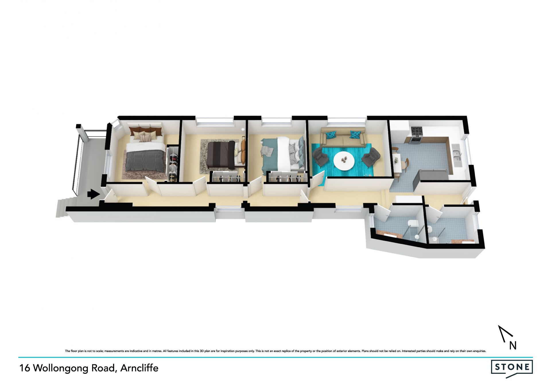 Modernised freestanding brick cottage plus studio