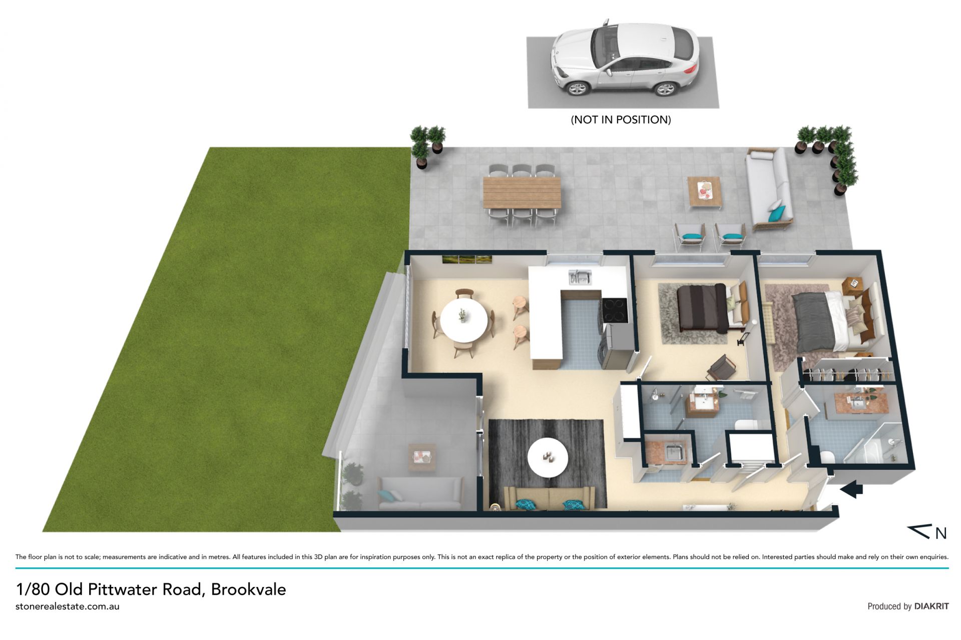 Apartment with enormous level garden