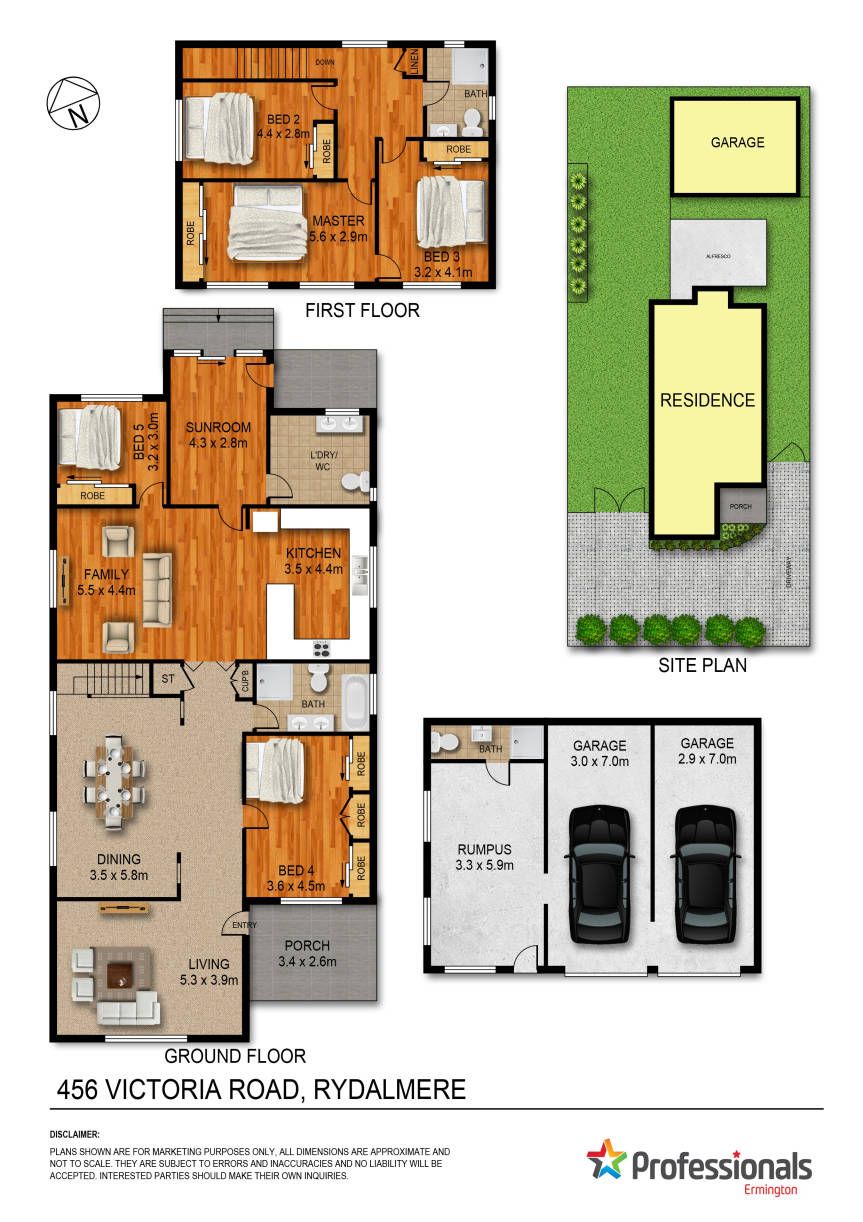 5 bedrooms on 835m2 block with 20m2 frontage!