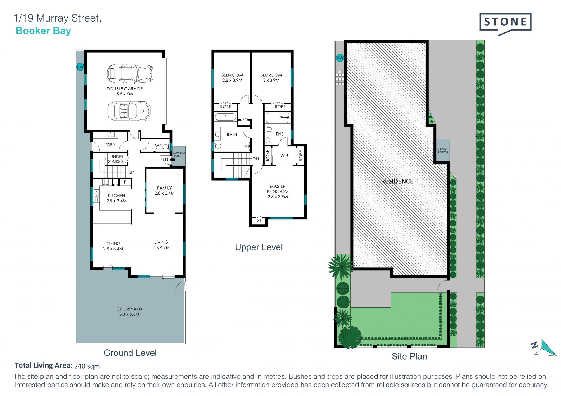 Street frontage townhouse, prime Booker Bay position