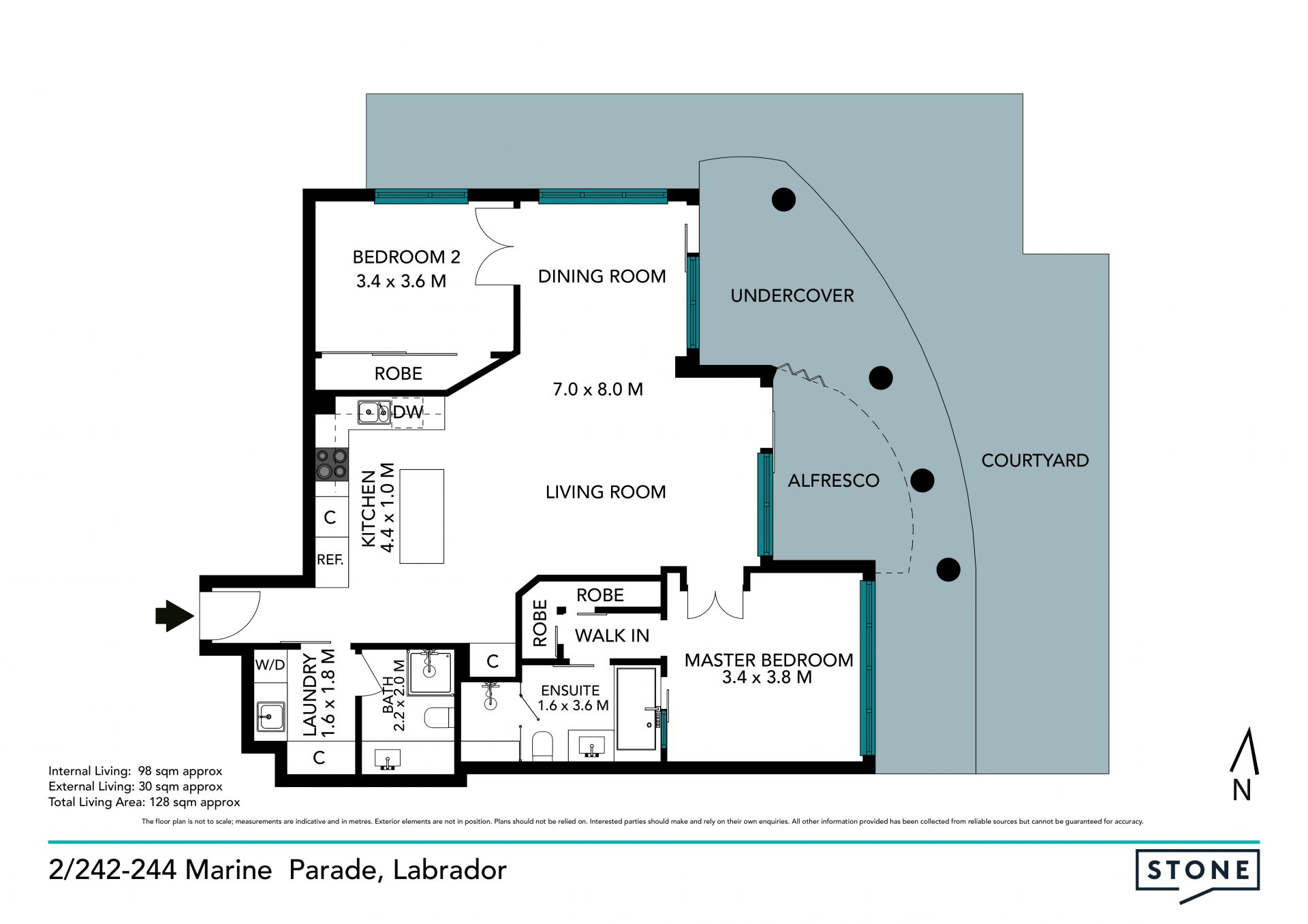 Broadwater views, ground-floor, modern lifestyle apartment