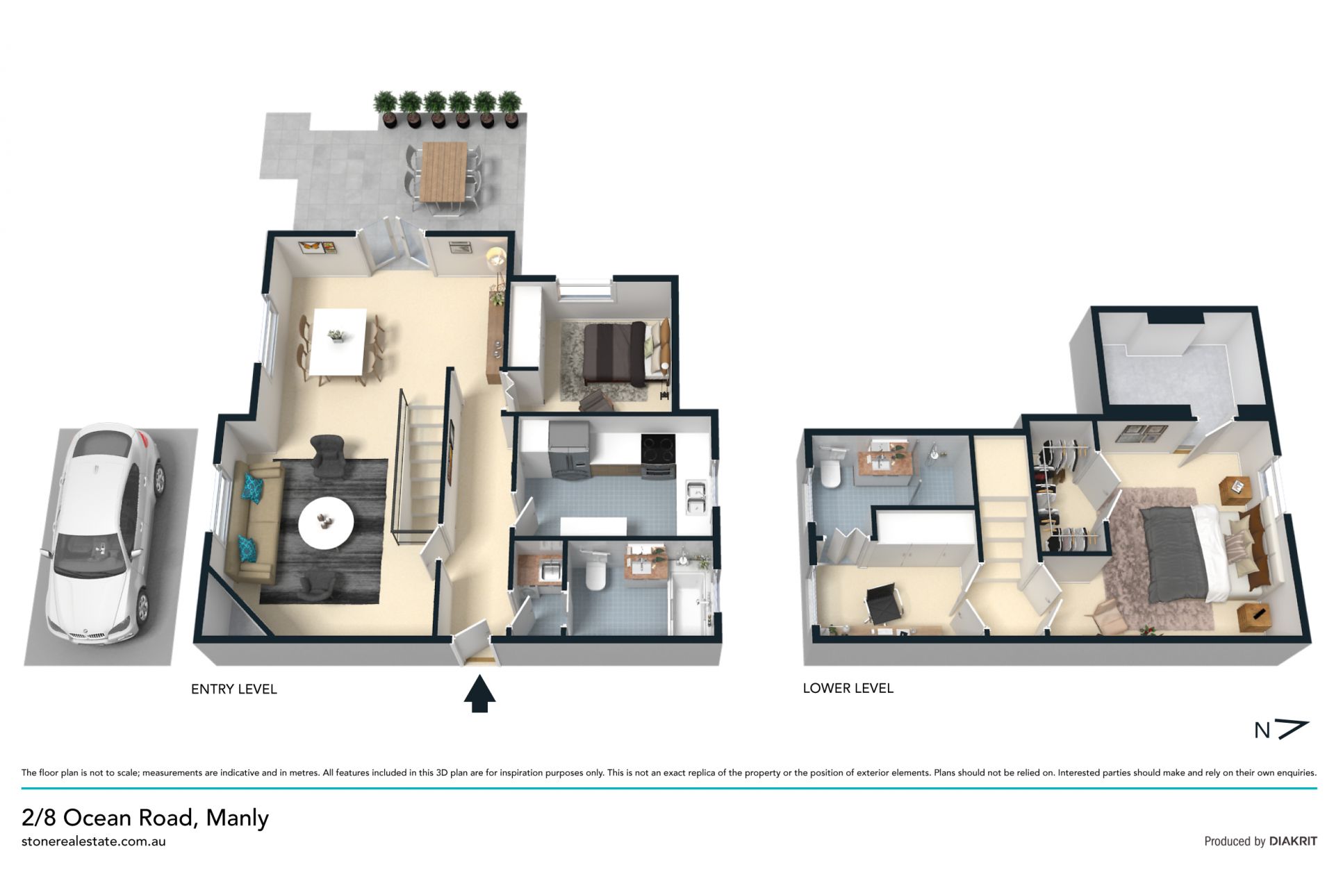 Townhouse-style apartment near beach