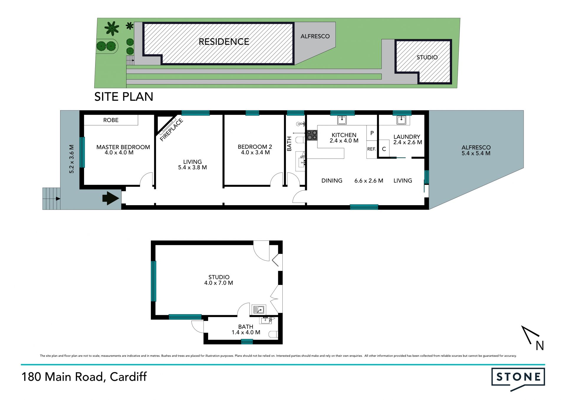 Large studio & 2 bedrooms