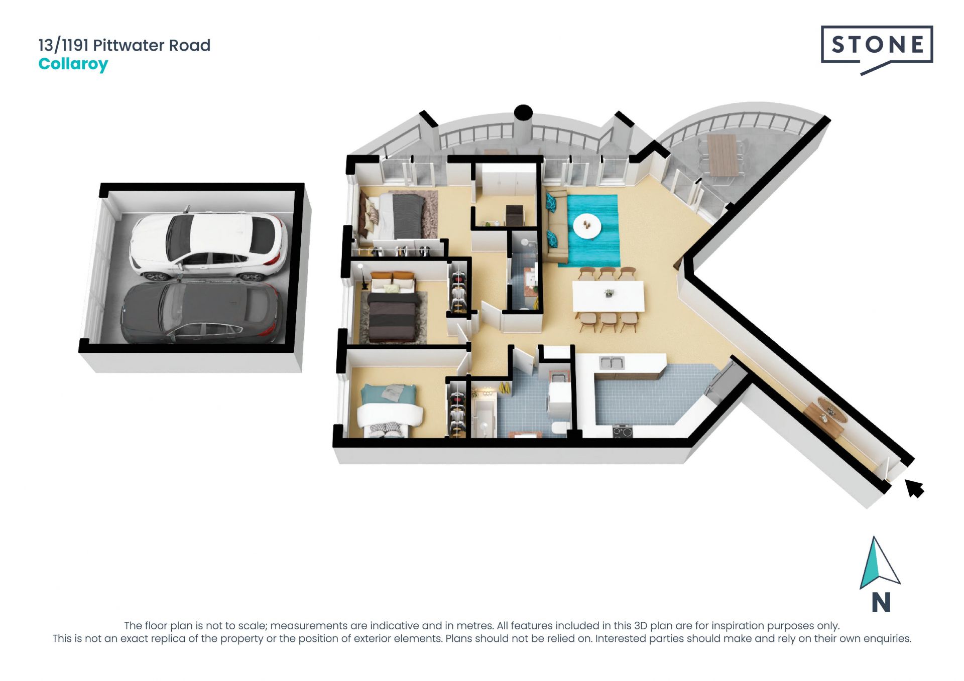 Sunlit luxury apartment opposite beach