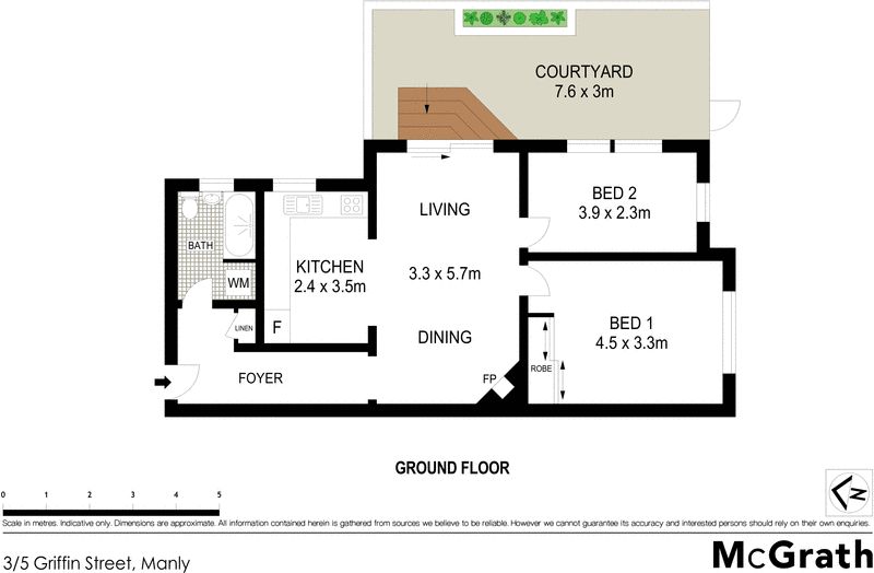 Boutique character apartment with large courtyard