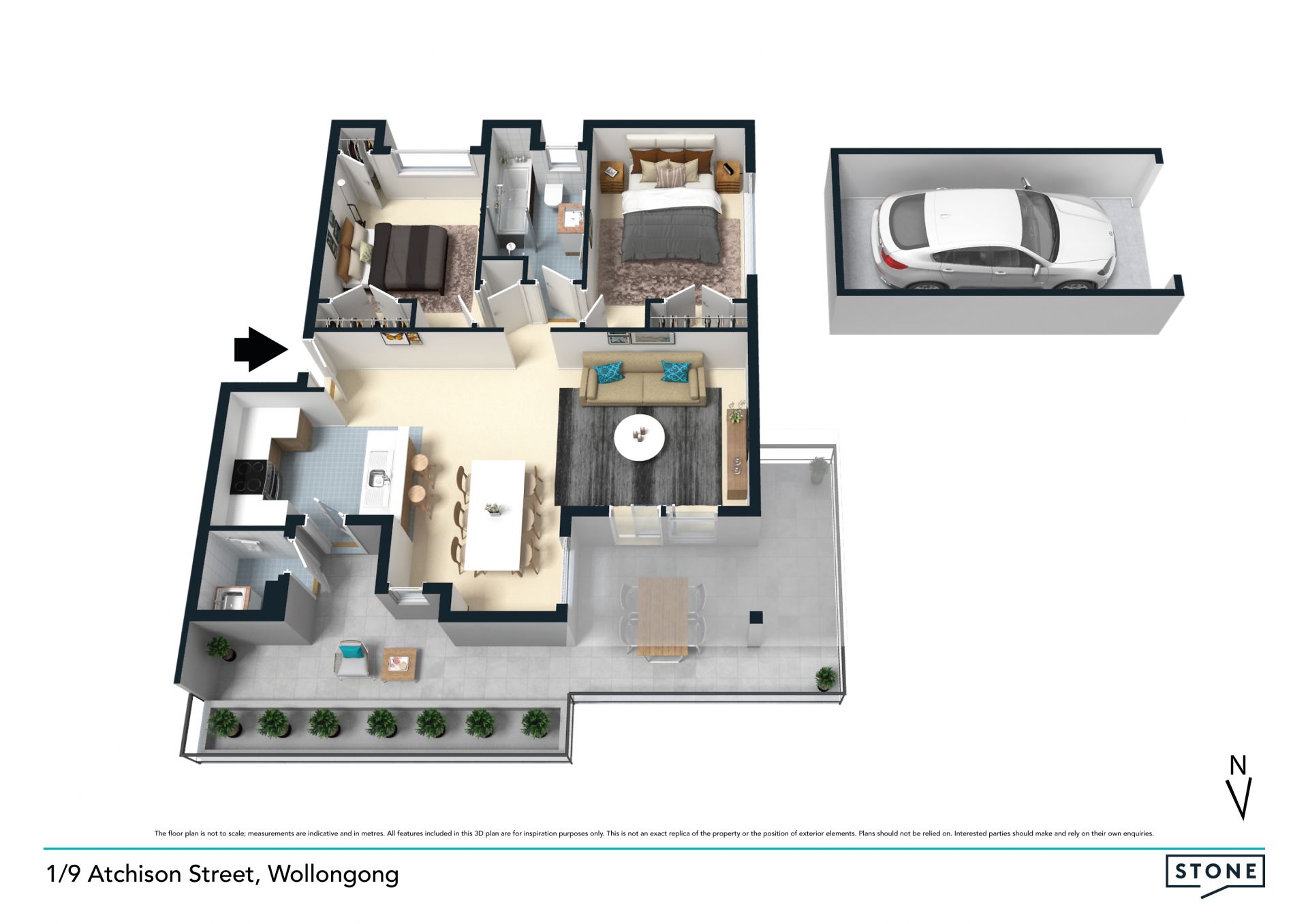 Bright apartment with ultra convenient address
