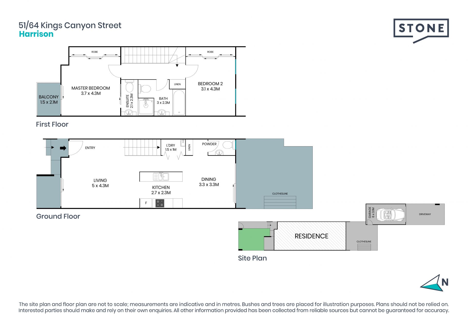 North facing, 2-bedroom townhouse with lock-up garage