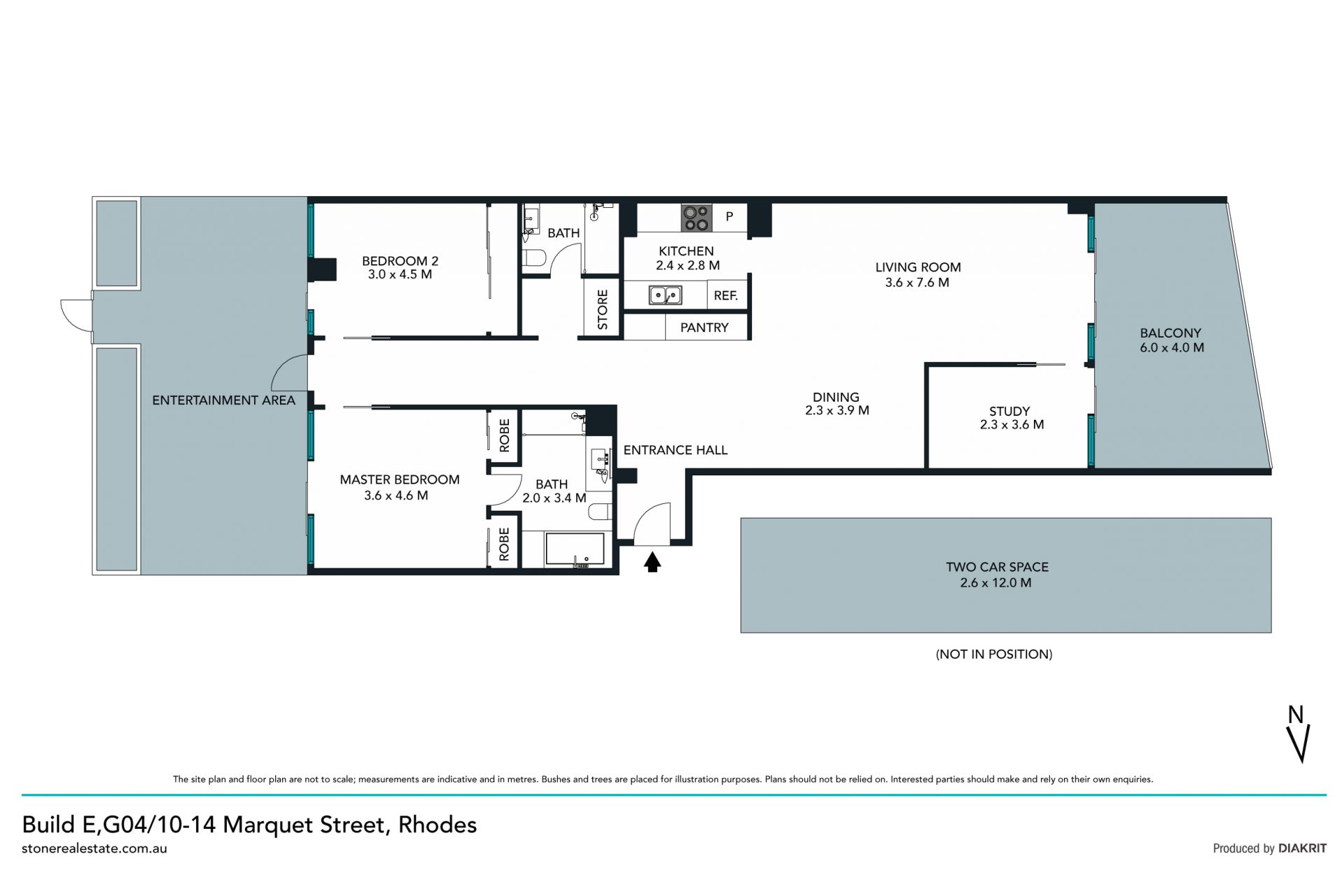 Elevated ground floor apartment with courtyard, water views and access to pool and gym!