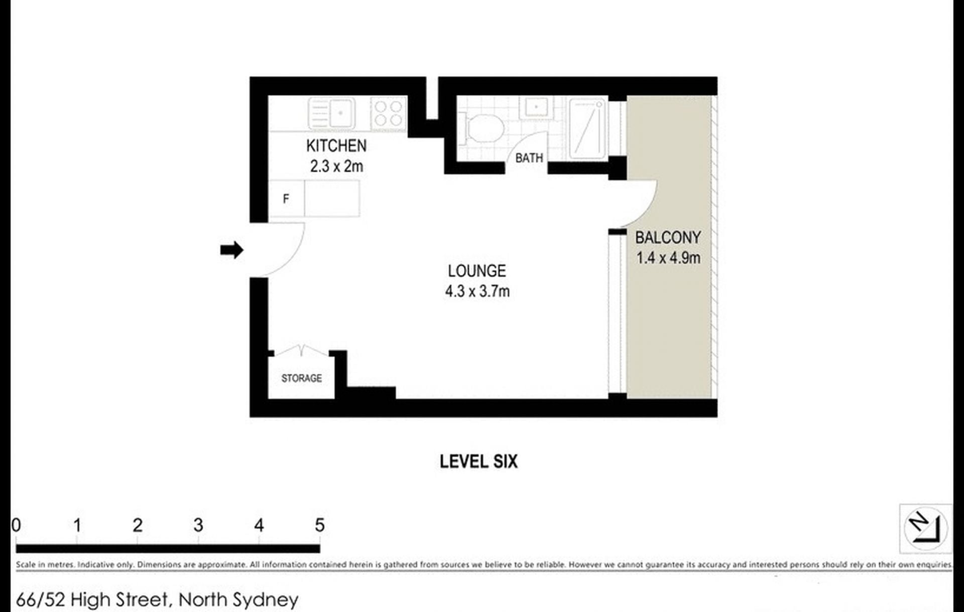 Studio on the top floor in a Great Location