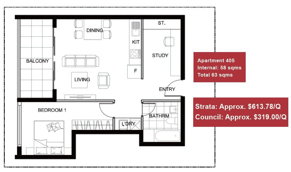 Must Sold One Bedroom Apartment in Super Convenient Location