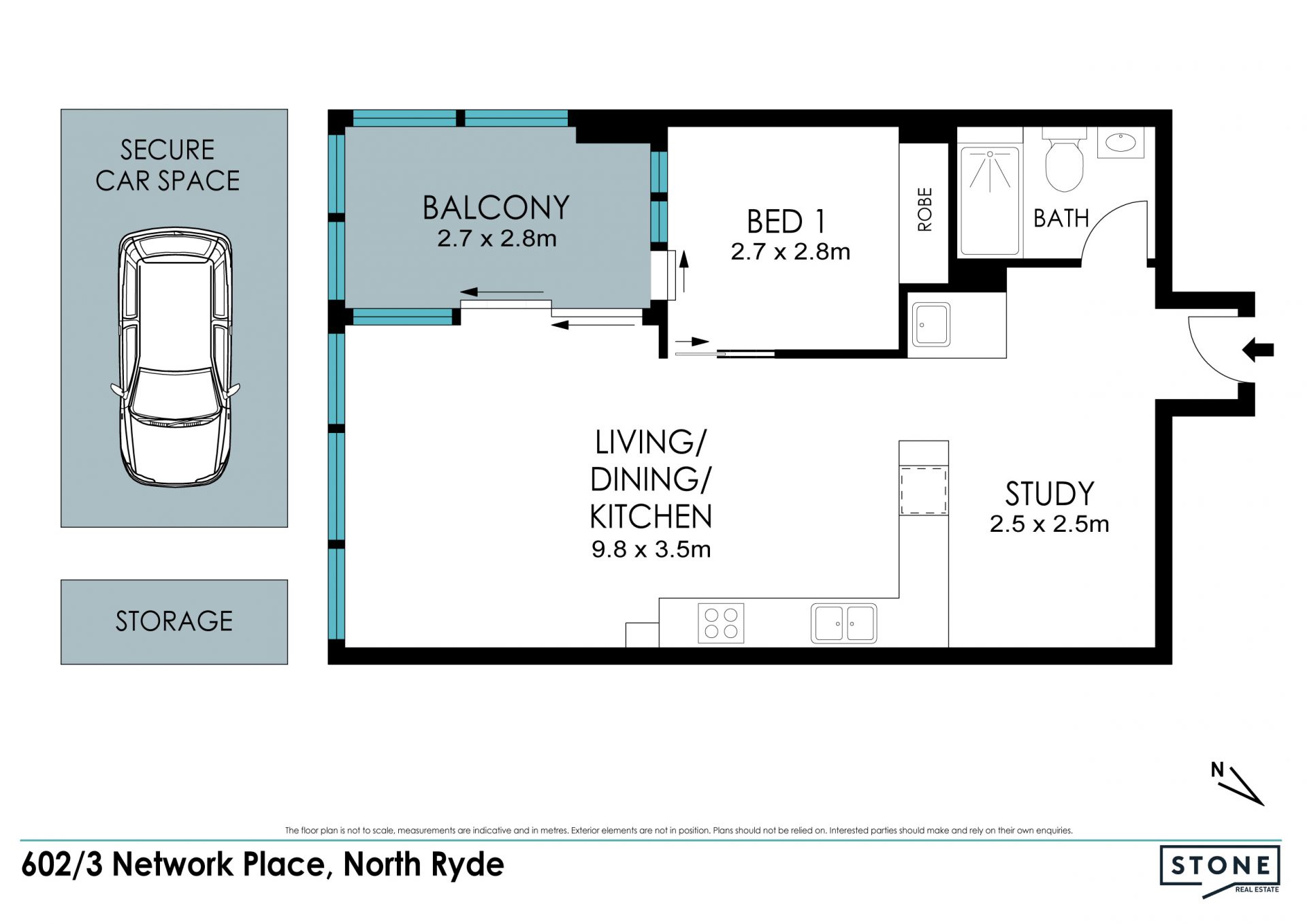 Open Plan One Bedroom Plus Study In Prestigious 'Ryde Garden' Complex