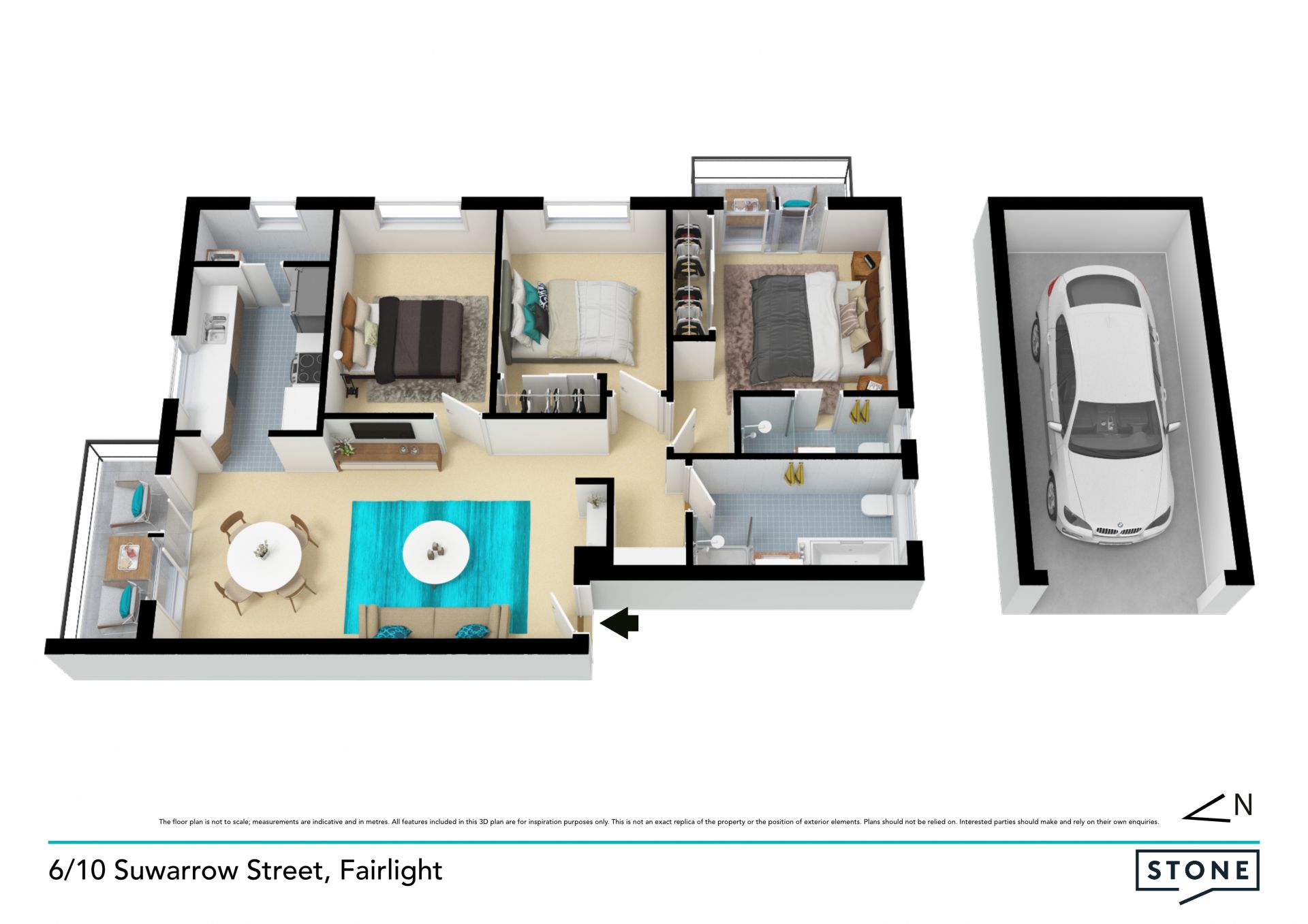 Spacious three bedroom apartment