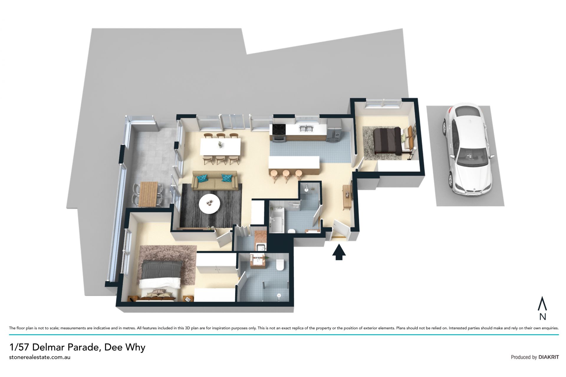 Sleek as-new apartment with sprawling 273sqm exclusive use lawns