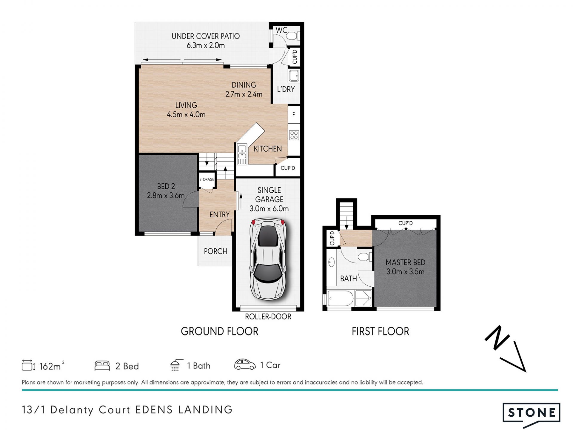 Spacious townhouse with private courtyard