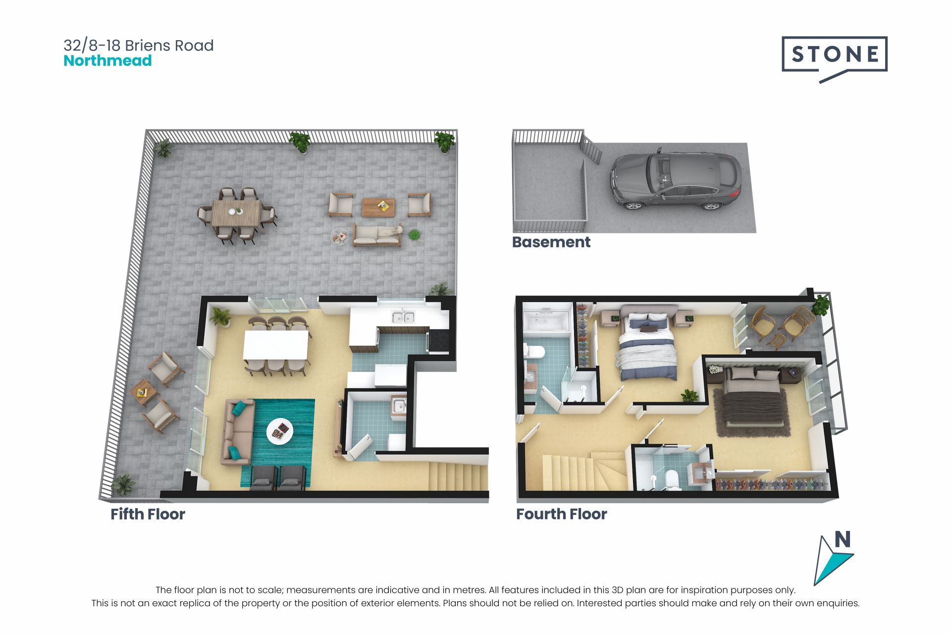 Split Level Two-Bedroom Apartment with Enormous Rooftop Terrace