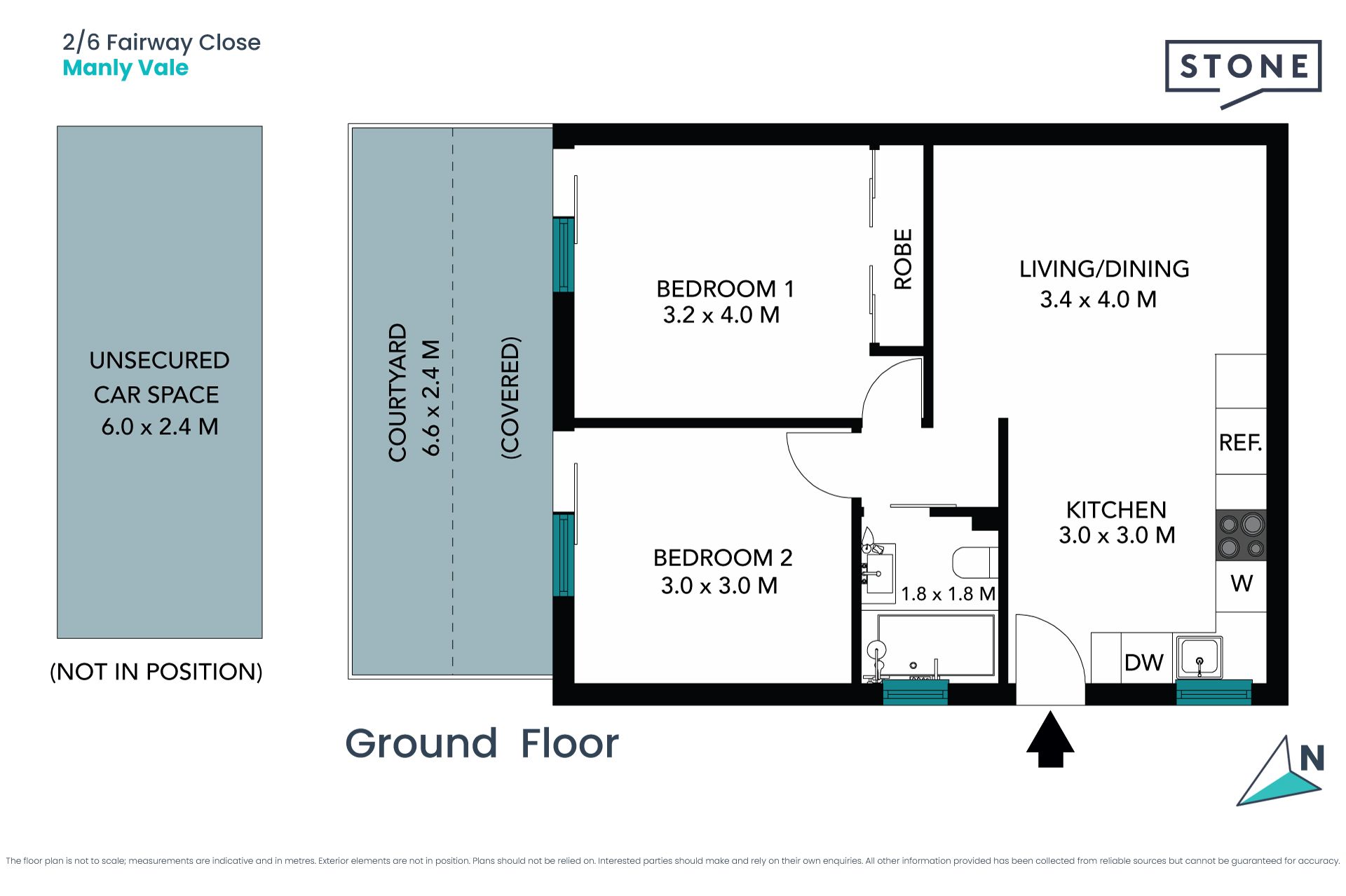 Stylish apartment with north courtyard in top spot
