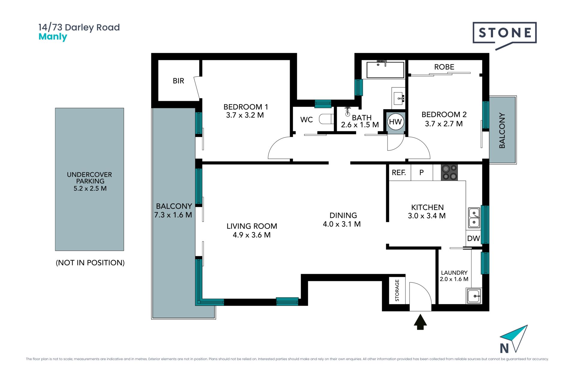 Extra space and two balconies on the Eastern Hill