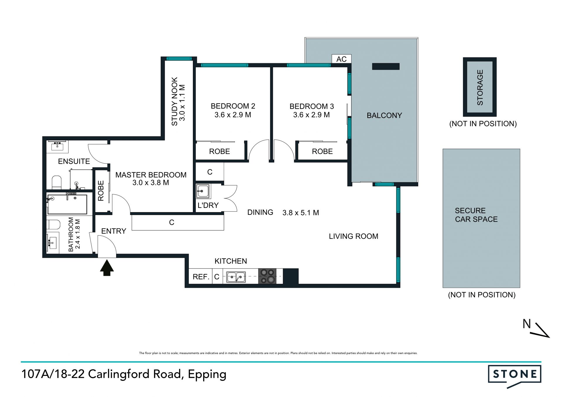 North faced, quiet 3 bedder overlooking landscaped gardens