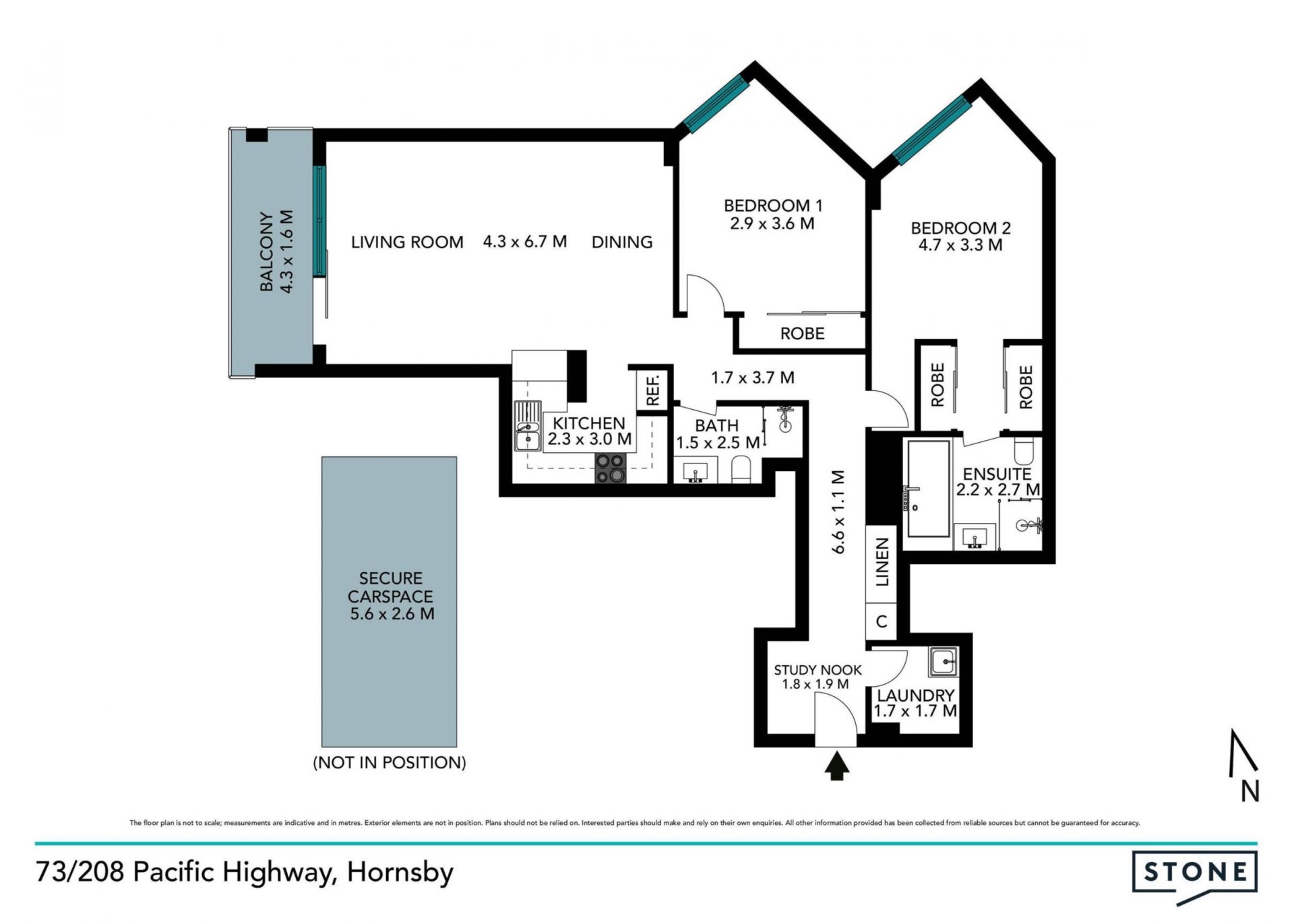 Oversized two-bedroom apartment in unmatched location
