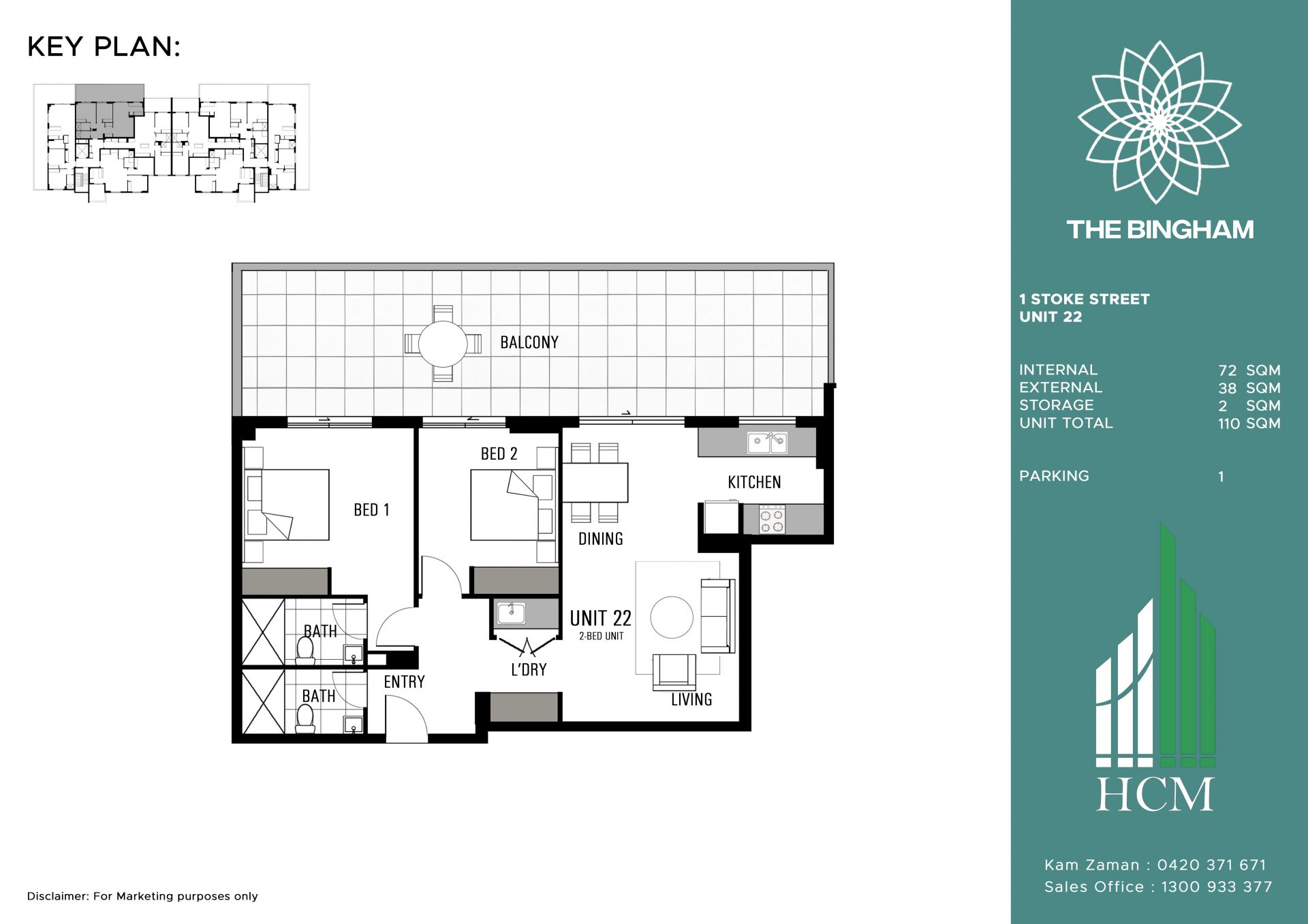 Stylishly appointed 2-bedroom apartments at The Bingham
