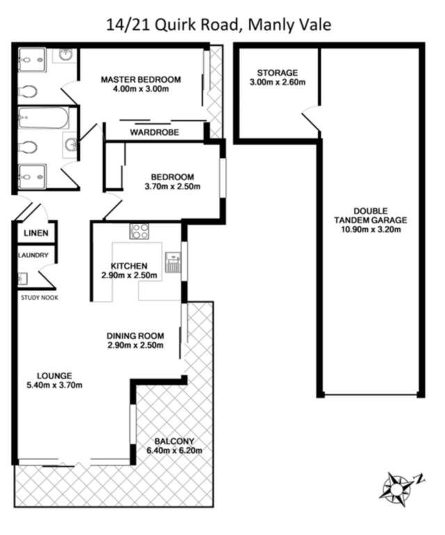 Executive lifestyle apartment in convenient location with tandem parking and storage room