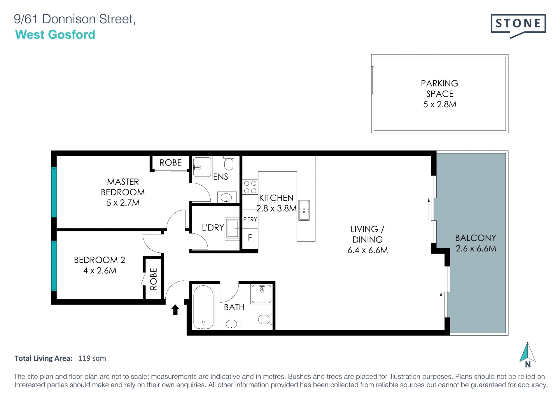 Modern Two Bedroom Apartment - Minutes to Gosford CBD, Train Station & M1