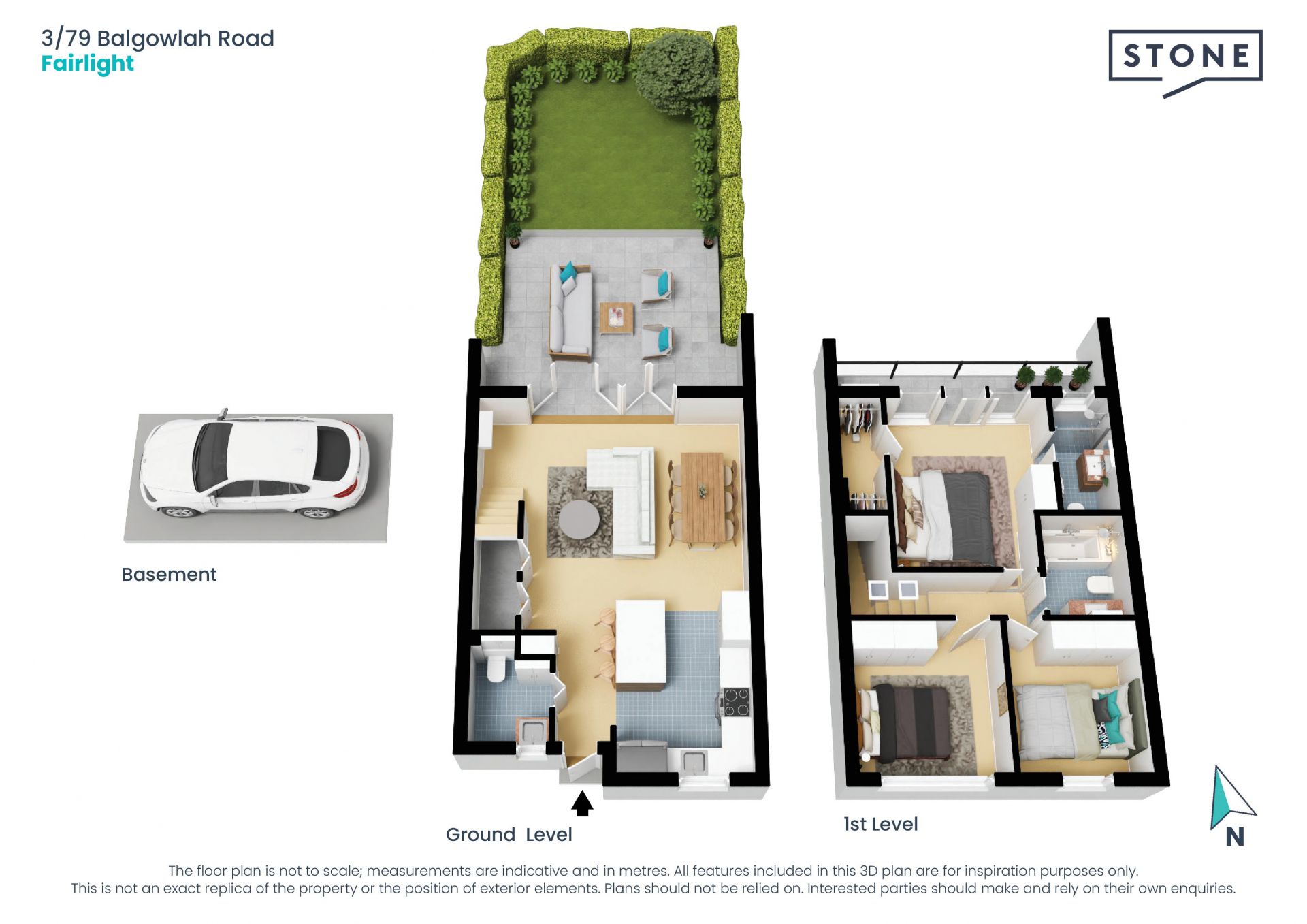 Sun-drenched north facing townhouse, level walk to the beach