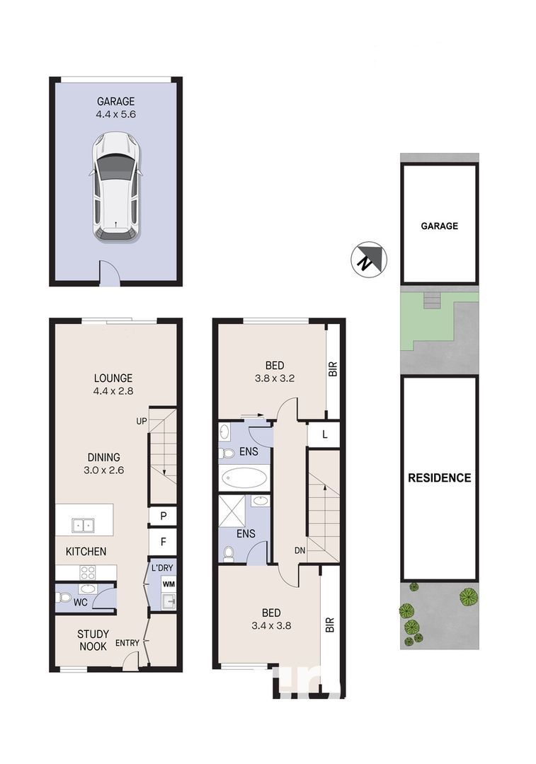 Chic townhouse home in central location