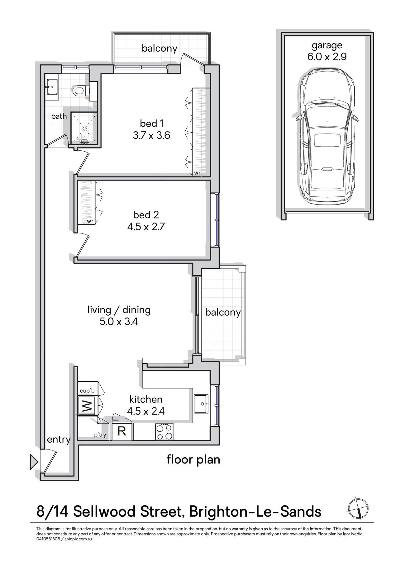 Sun-filled two bedroom beachside unit