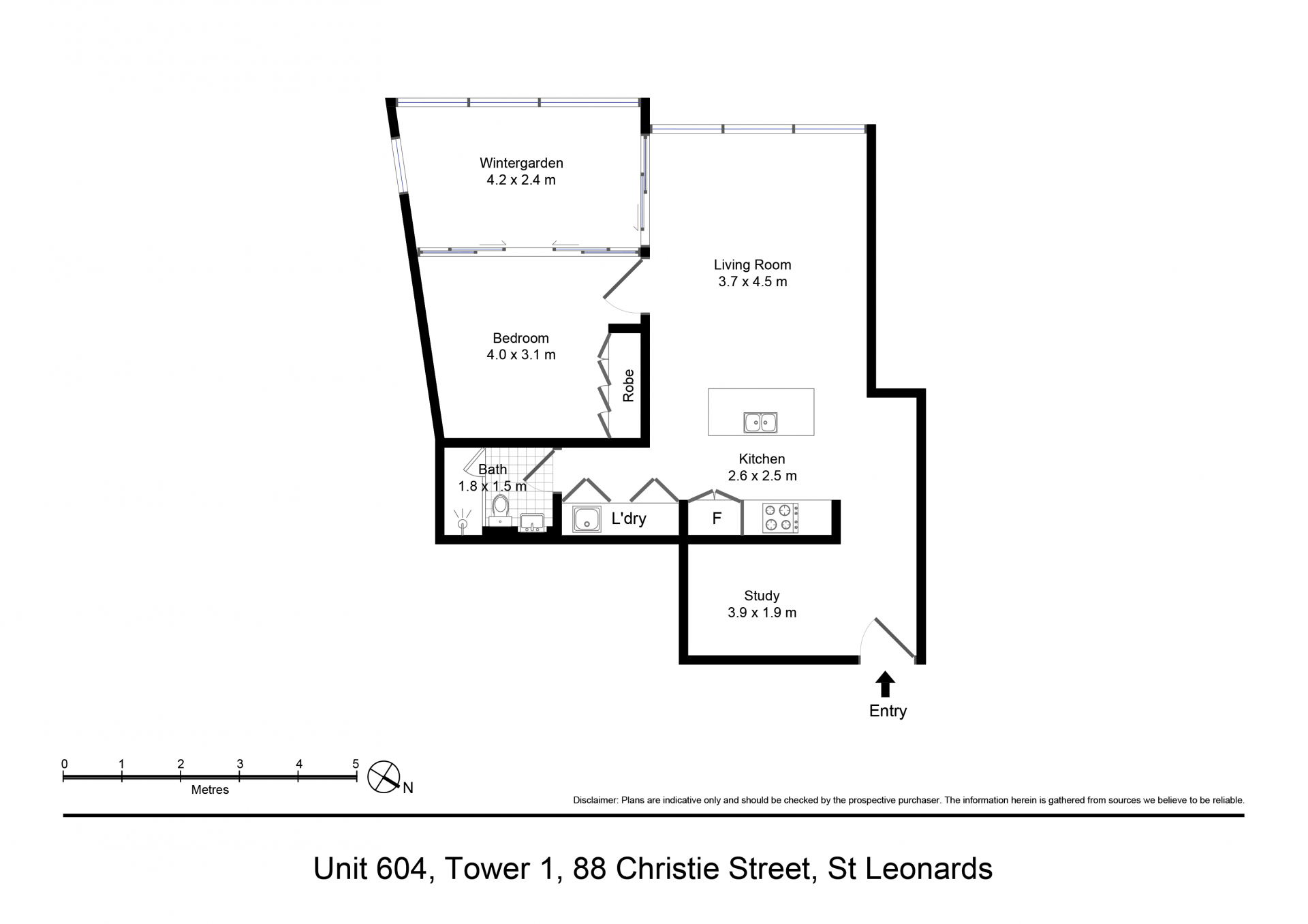 Deposit Taken - Stunning one bedroom apartment + study with water views