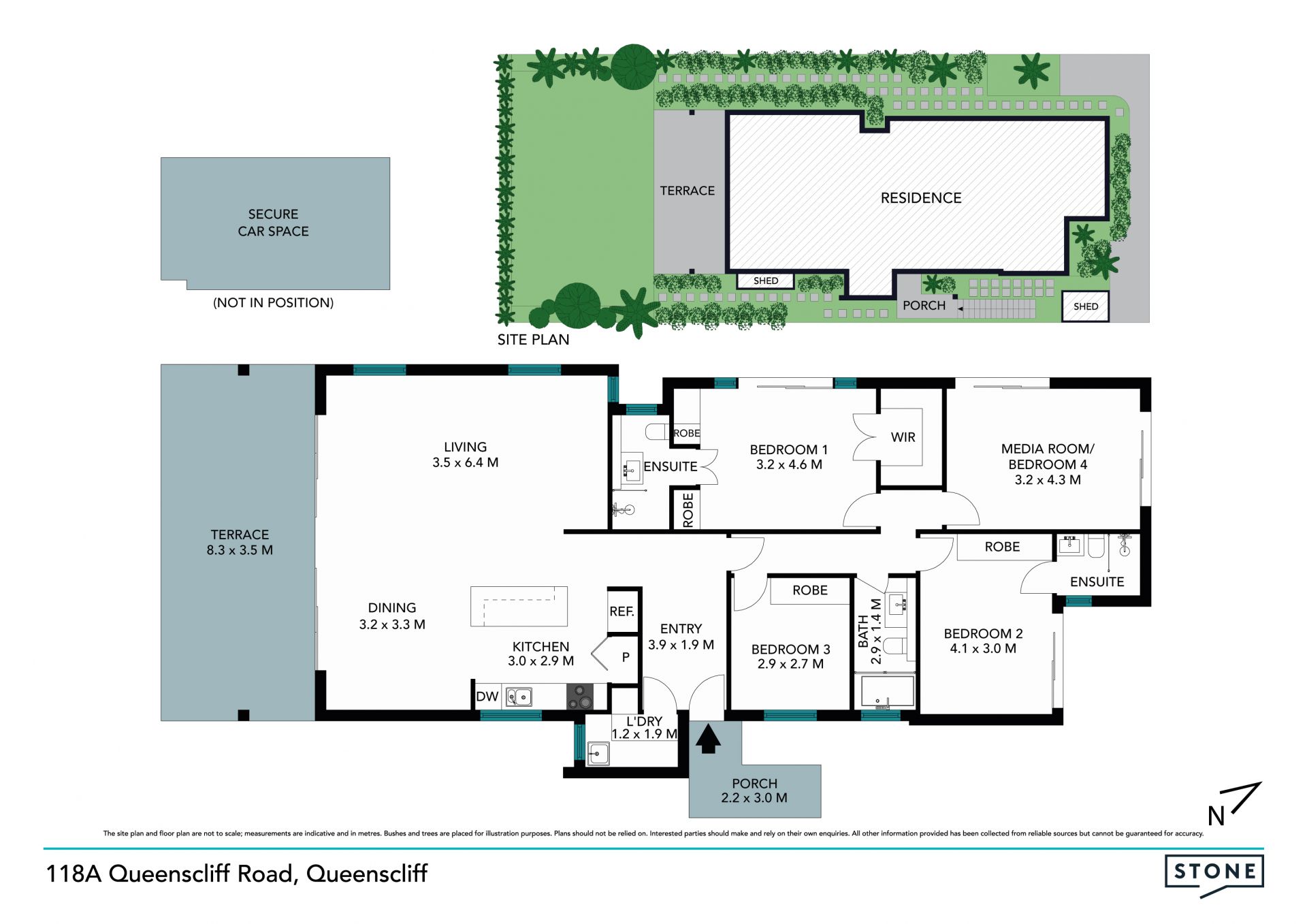 Chic triplex on level lawn with sweeping views