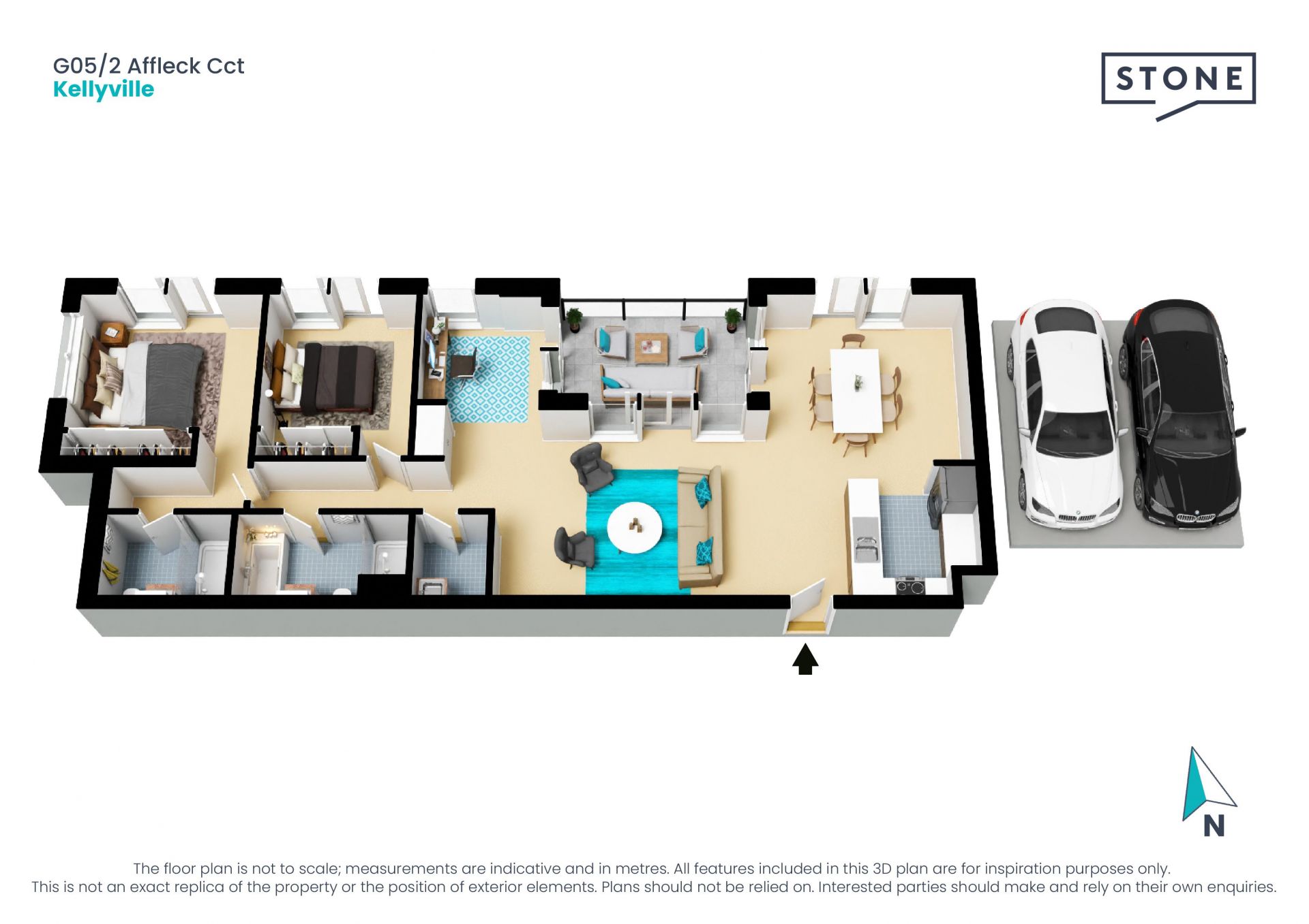 Near New Large 2 Bed + Study Apt Boasting 206sqm Approx Of Internal/ Outdoor Living
