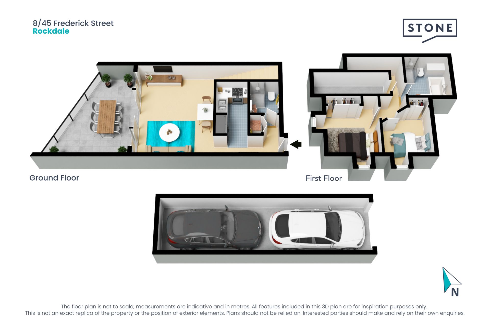 Modern townhouse-style two-storey apartment