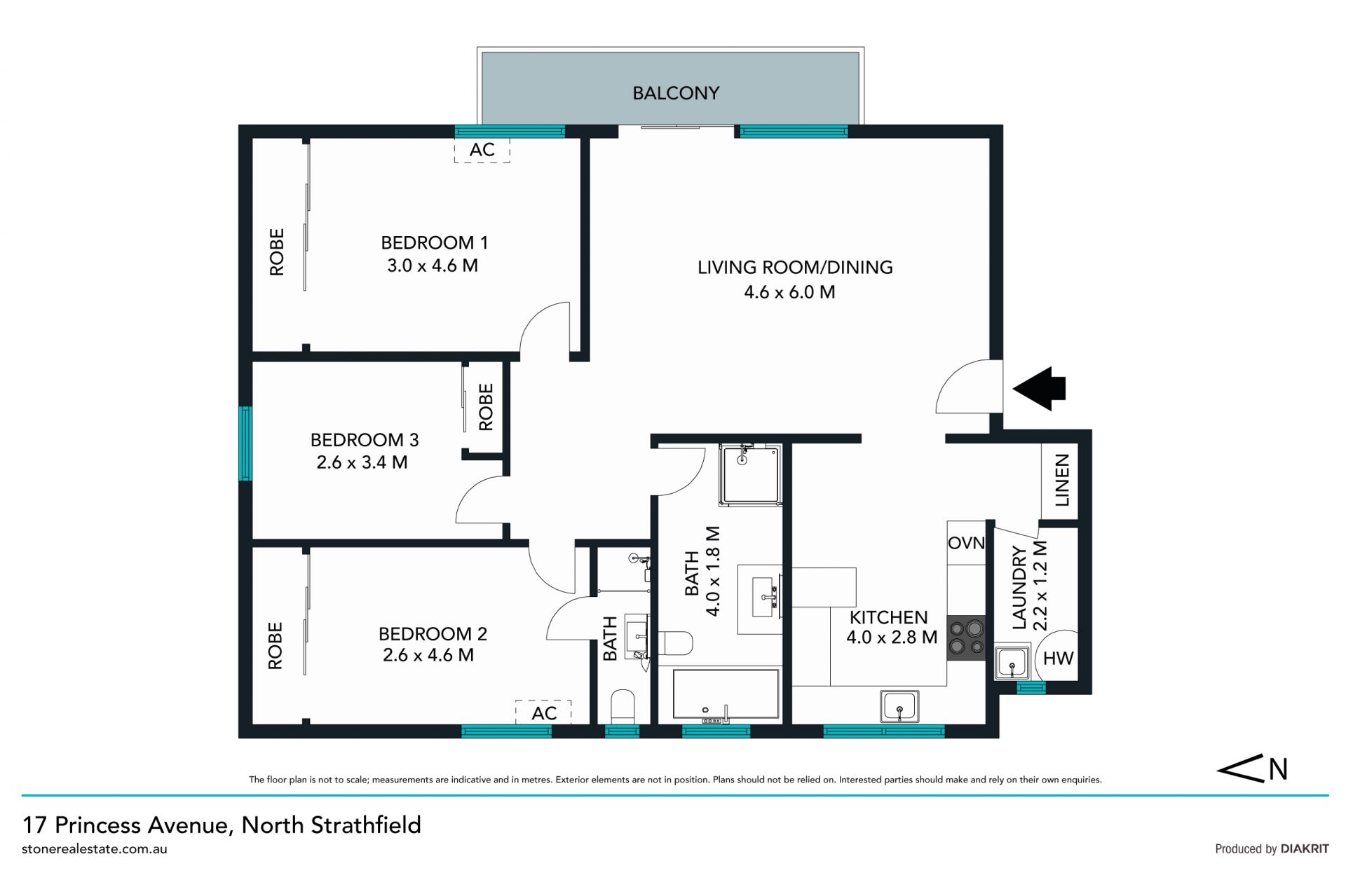 Huge, affordable and centrally located three bedroom apartment in private and quiet boutique block