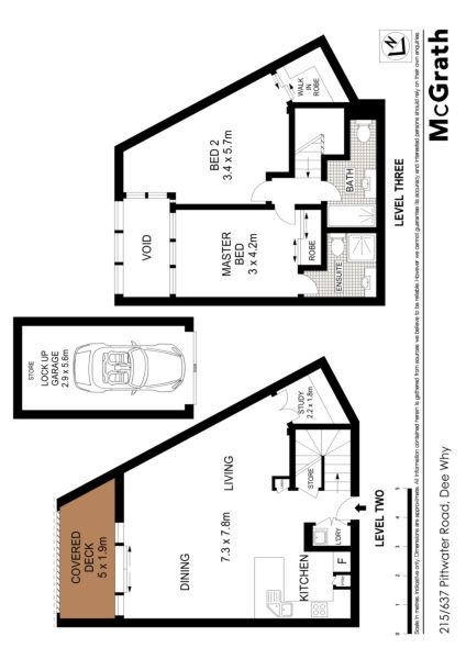 Attractive modern apartment, split level layout